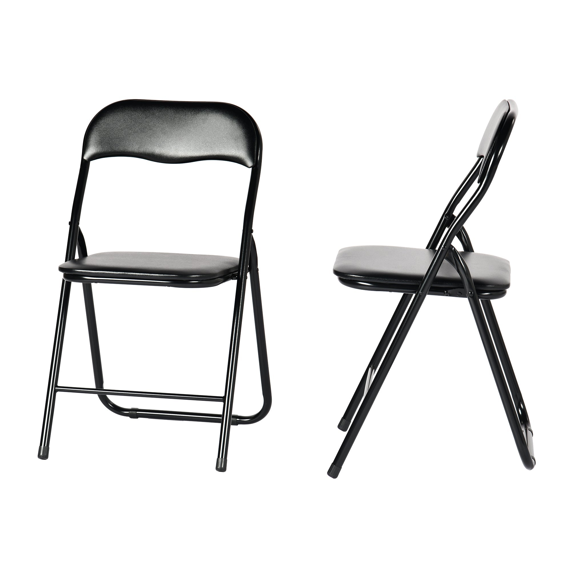Mango Black faux leather Folding Dining Chair Set ,Space-saving