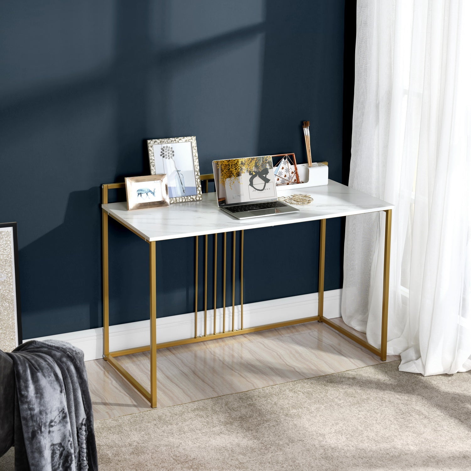 Olesia Faux Marble top Home office Working Desk