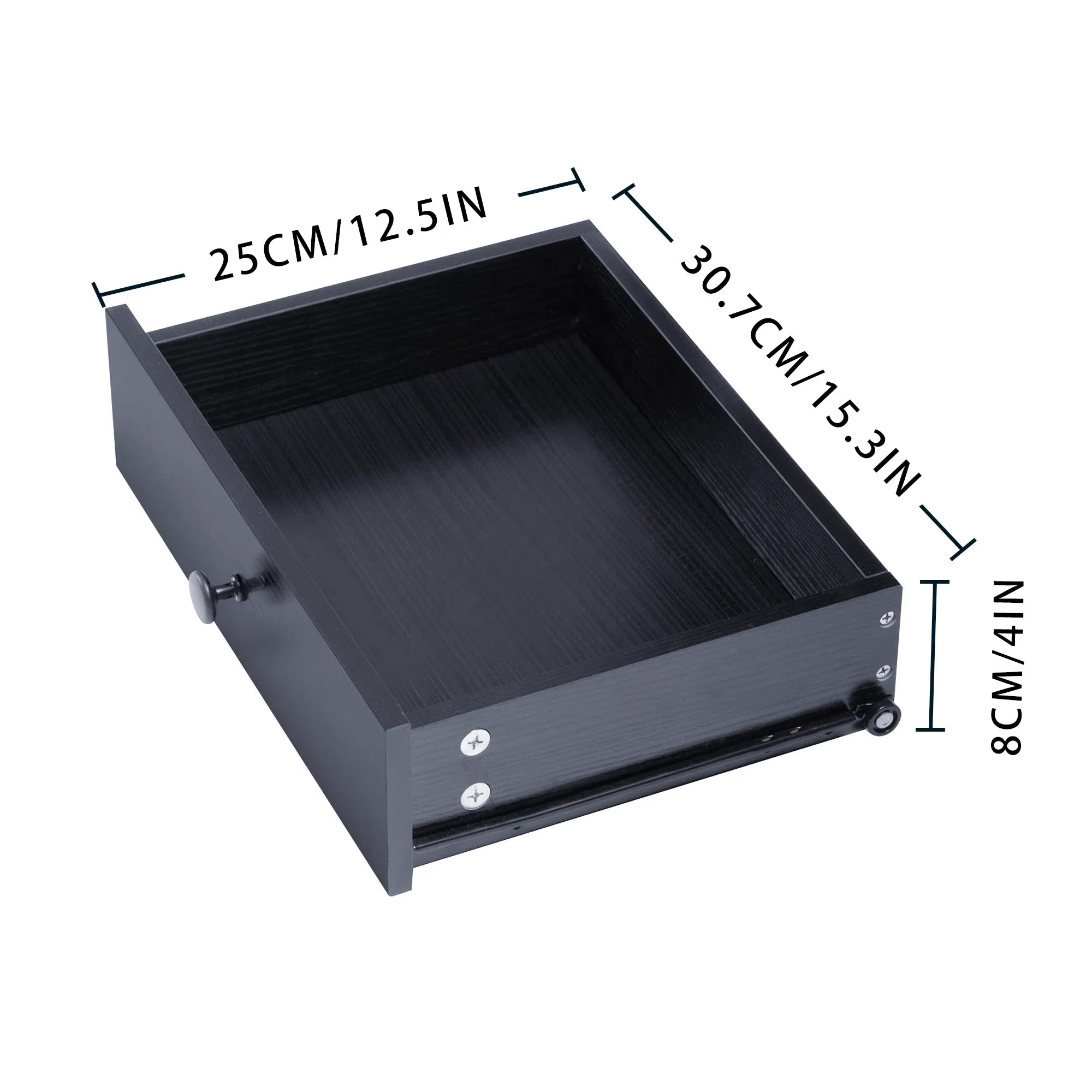 ORNN Nightstand with Charging Station, 2 Drawers, Open Shelf, Cable Port, Small Bedside Table, Black