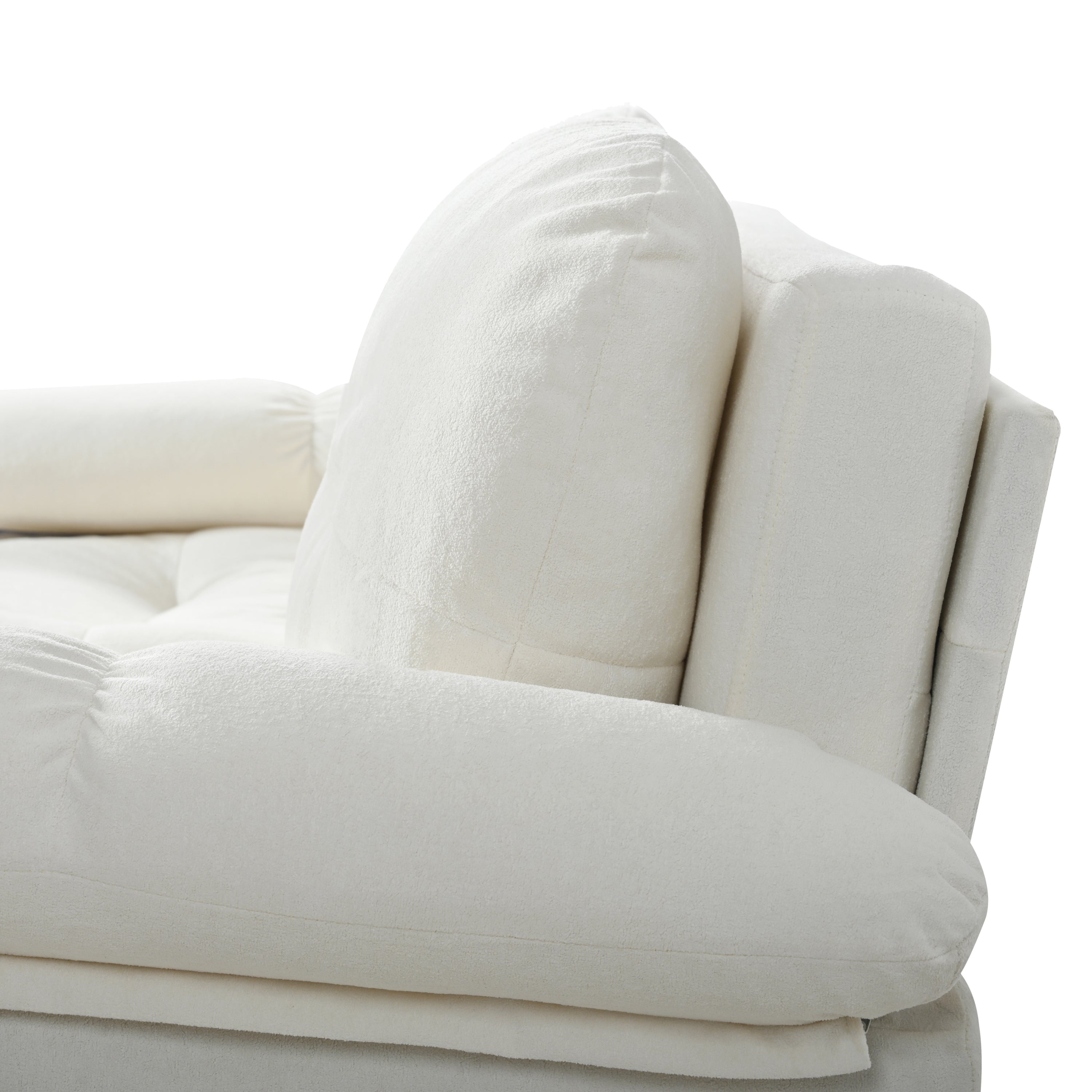 Camden 72" Modern Chenille Loveseat Sleeper Sofa Bed with Storage