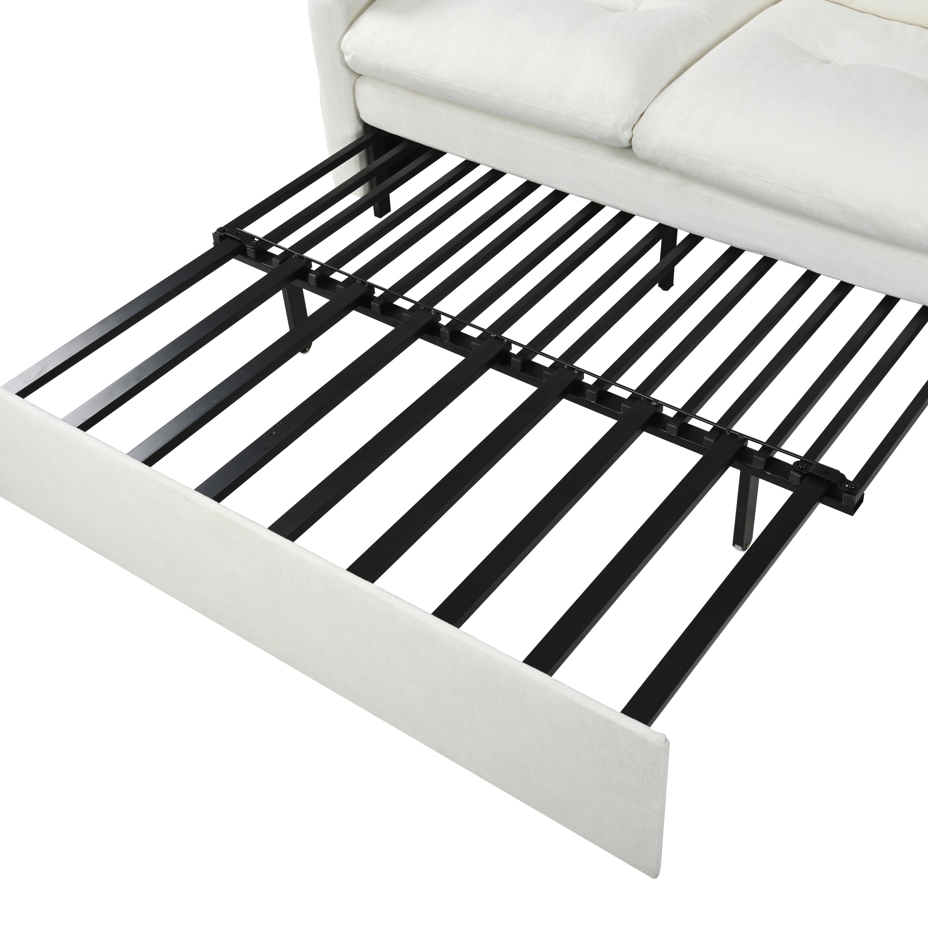 Camden 72" Modern Chenille Loveseat Sleeper Sofa Bed with Storage