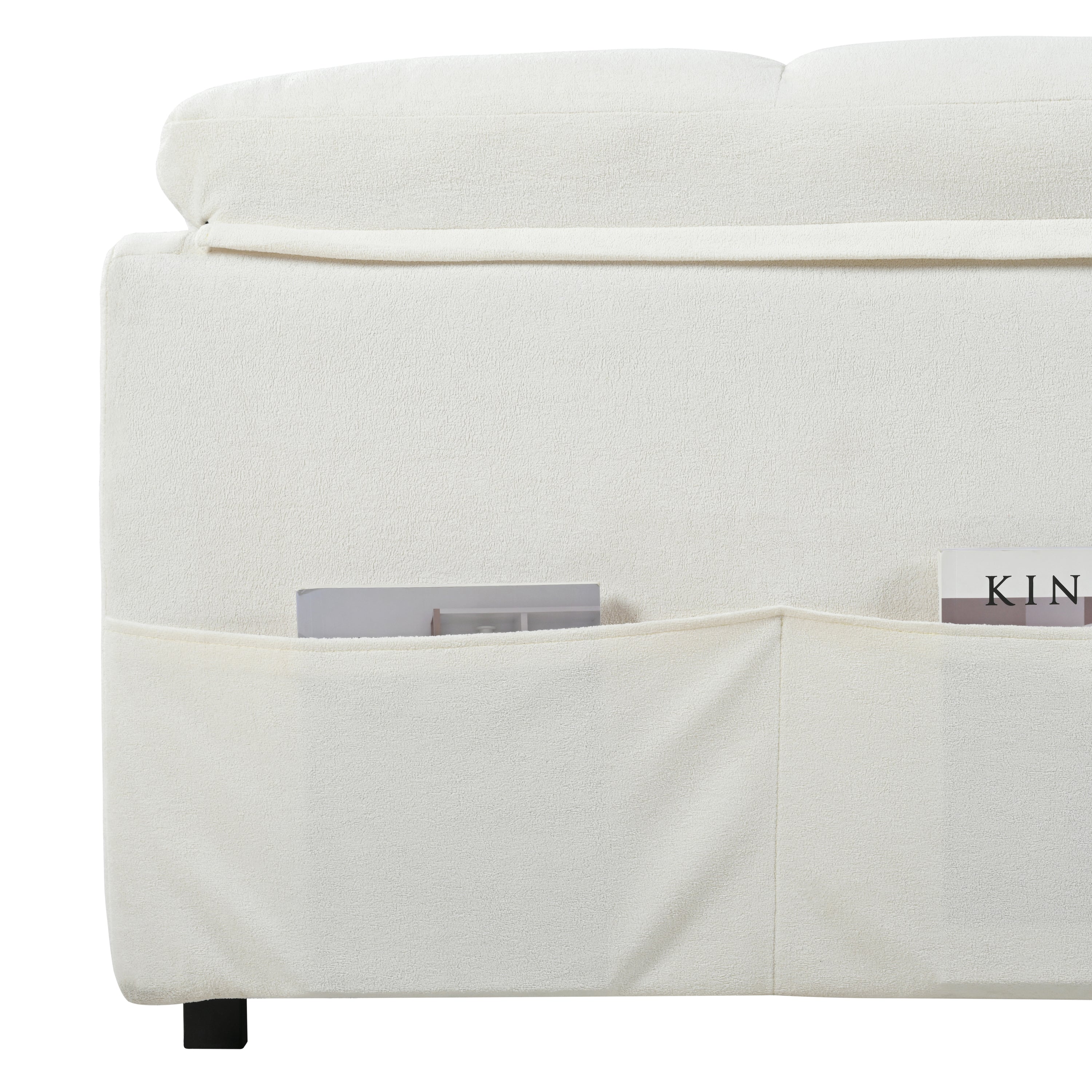 Camden 72" Modern Chenille Loveseat Sleeper Sofa Bed with Storage