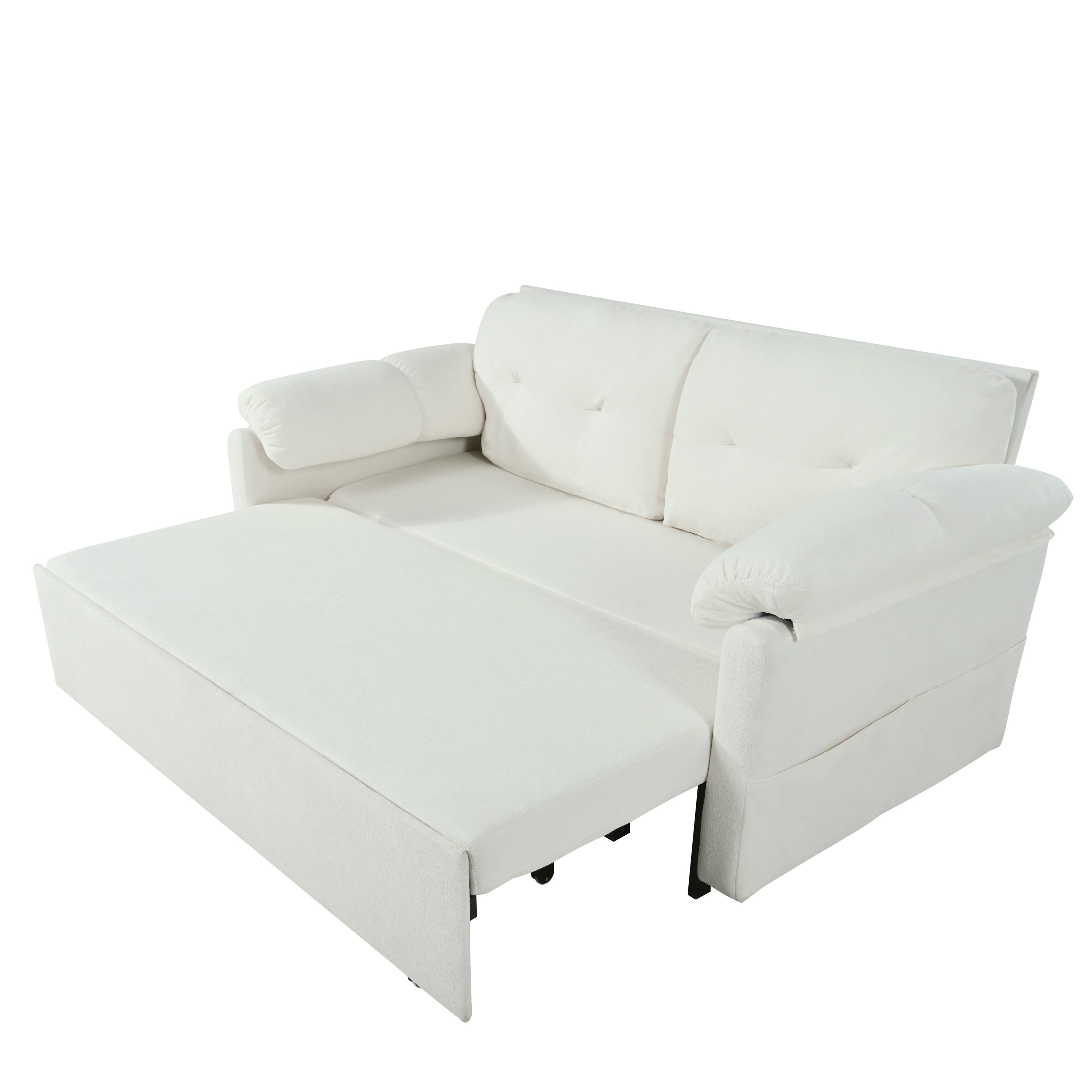 Camden 72" Modern Chenille Loveseat Sleeper Sofa Bed with Storage