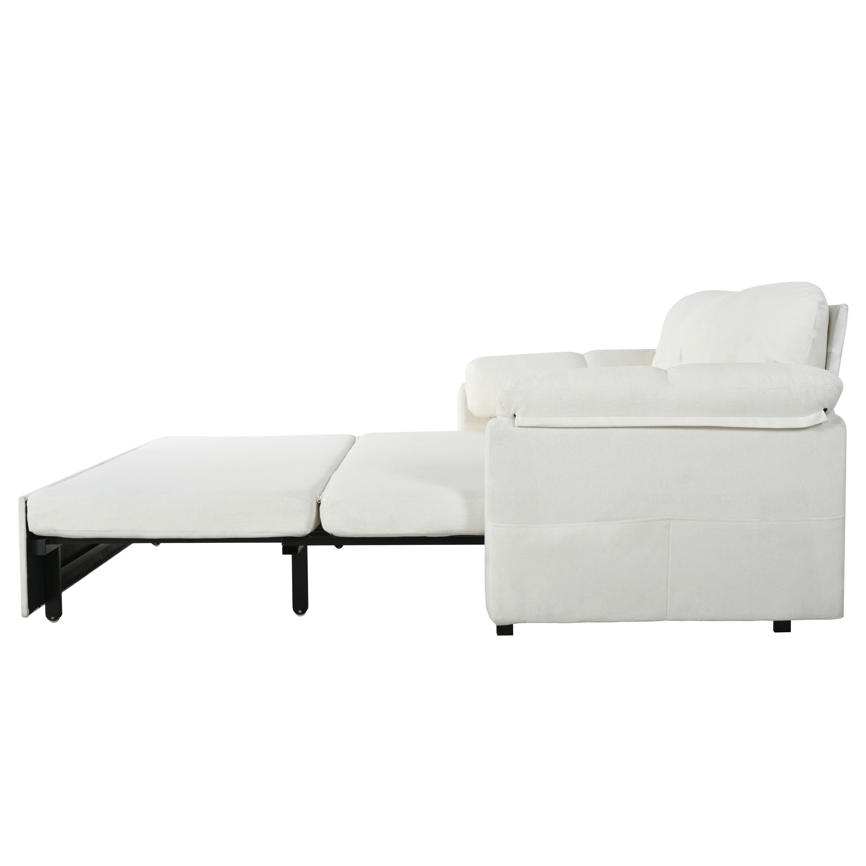 Camden 72" Modern Chenille Loveseat Sleeper Sofa Bed with Storage