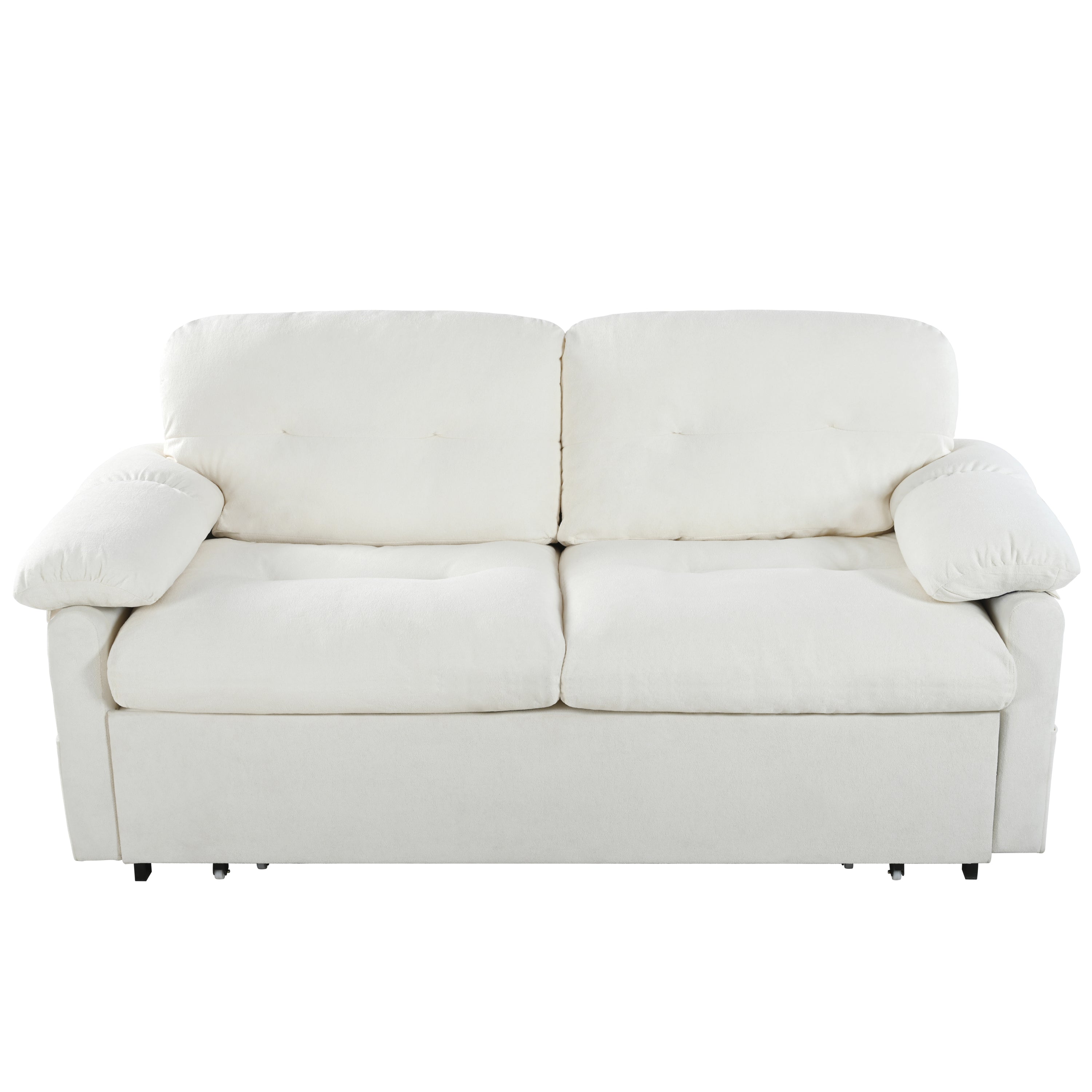 Camden 72" Modern Chenille Loveseat Sleeper Sofa Bed with Storage