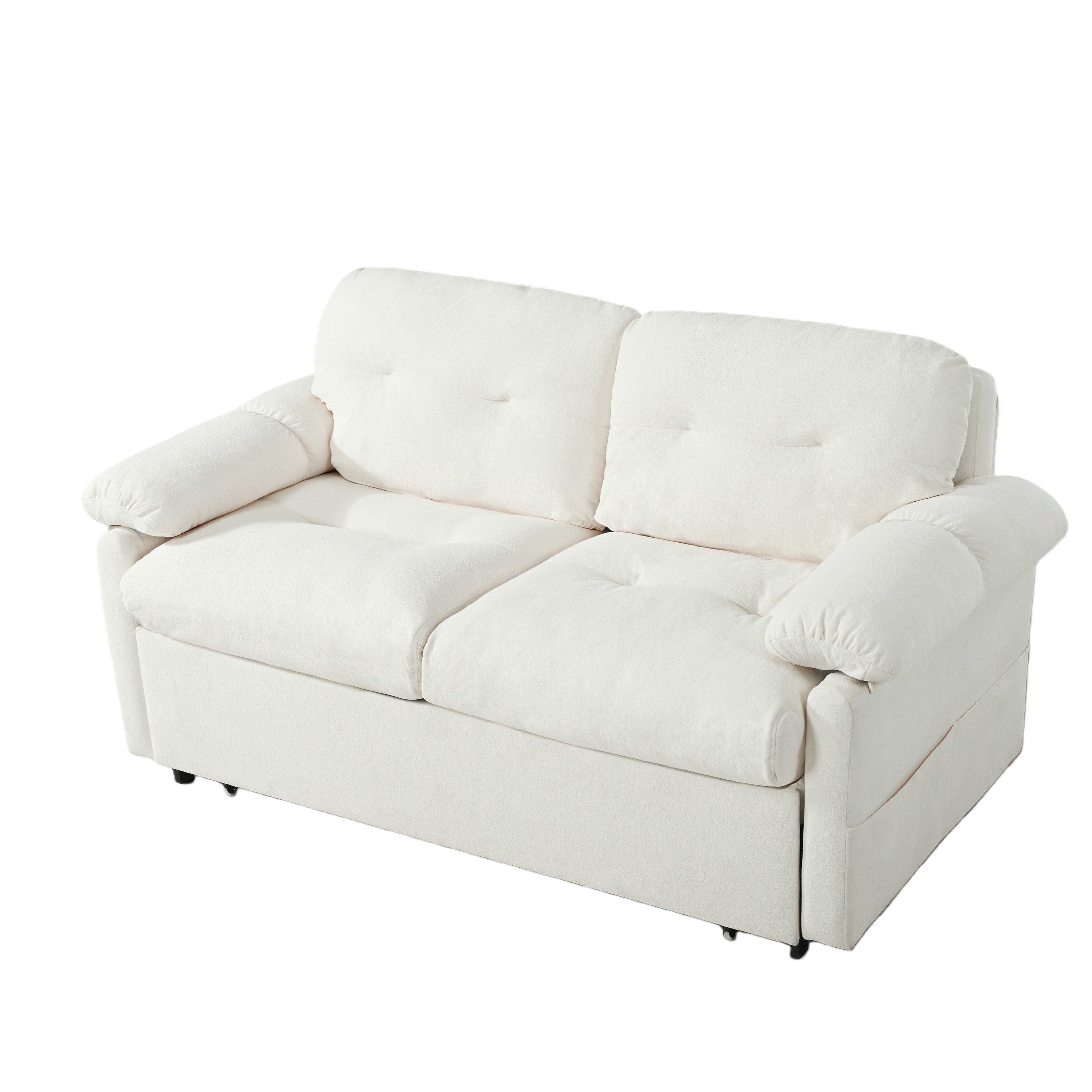 Camden 72" Modern Chenille Loveseat Sleeper Sofa Bed with Storage