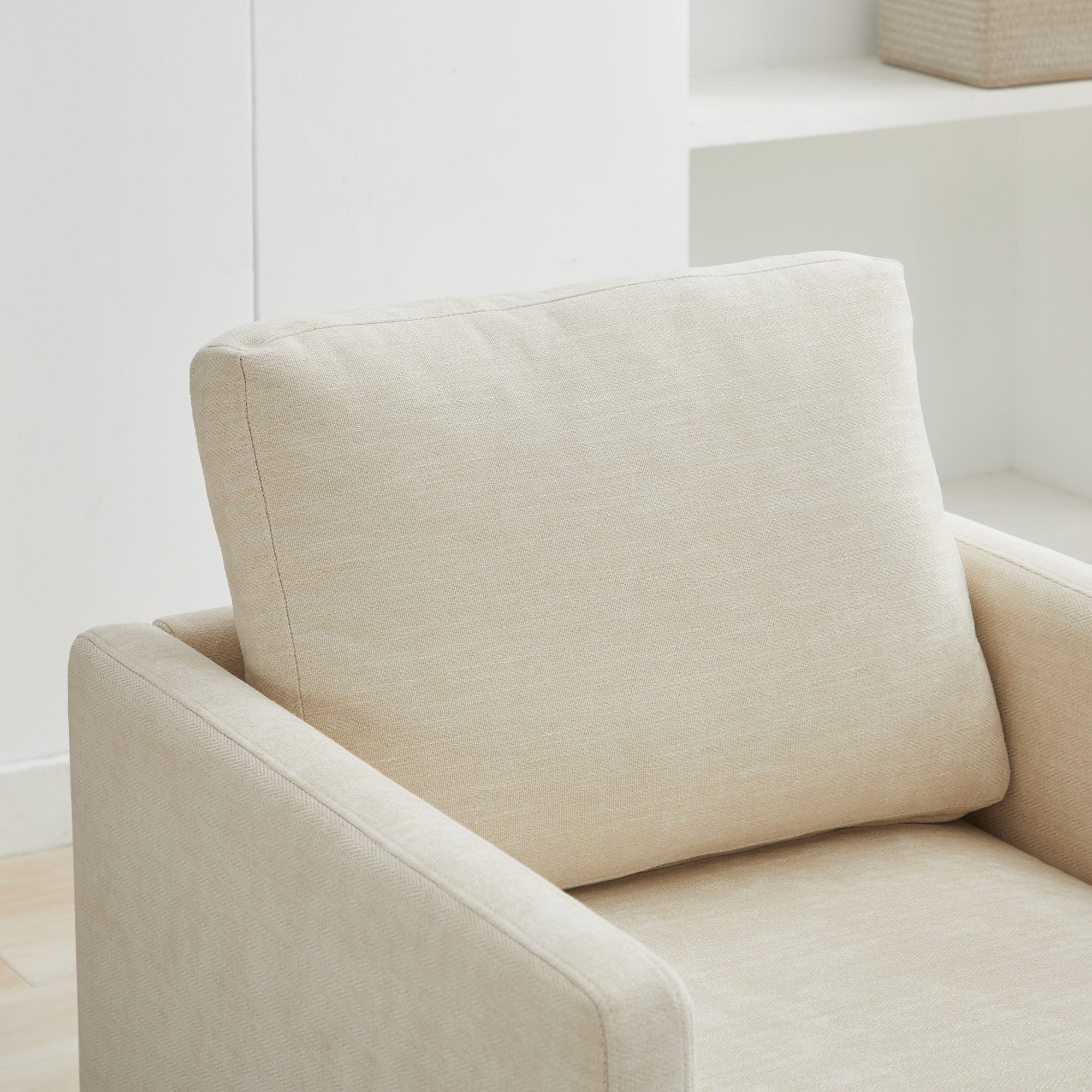 30.7"W Square Upholstered Swivel Accent Chair and Comfy Accent Single Sofa Chair, 360 Degree Club Chair