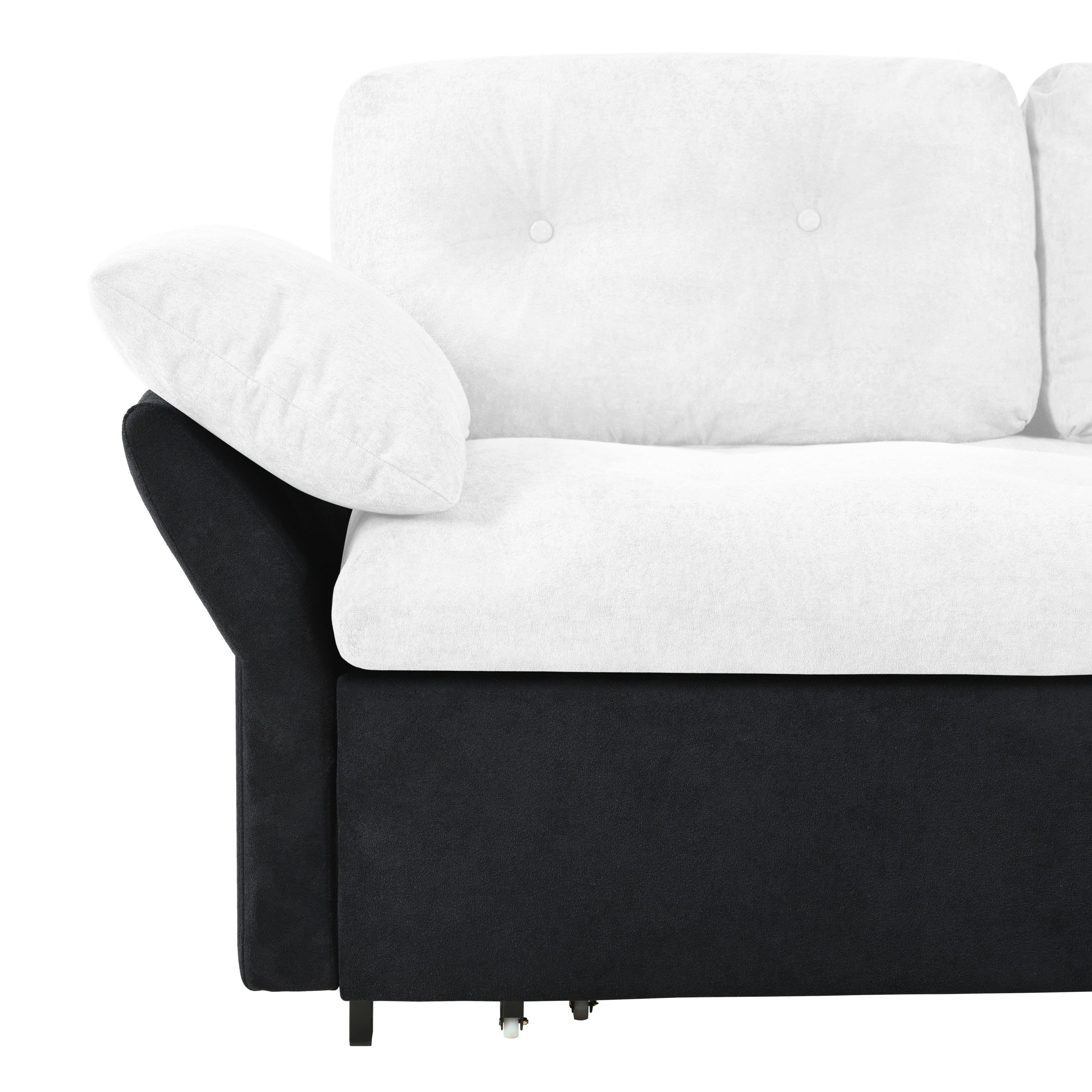 Chicago 74" Modern Chenille Loveseat Sleeper Sofa Bed with Storage