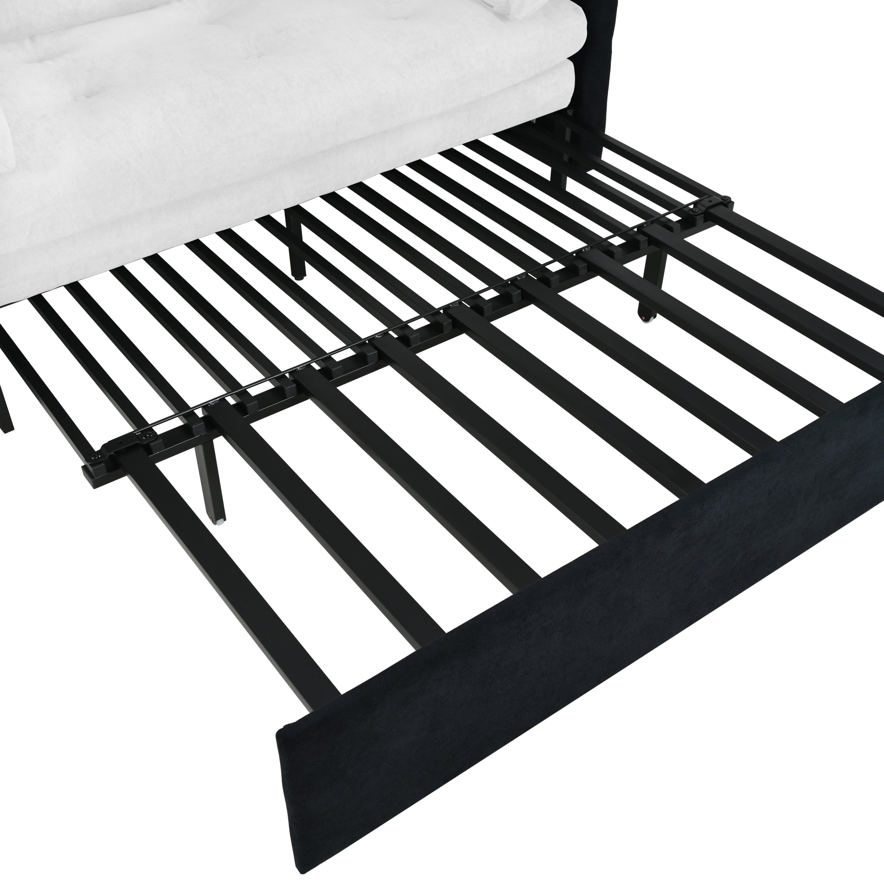 Chicago 74" Modern Chenille Loveseat Sleeper Sofa Bed with Storage