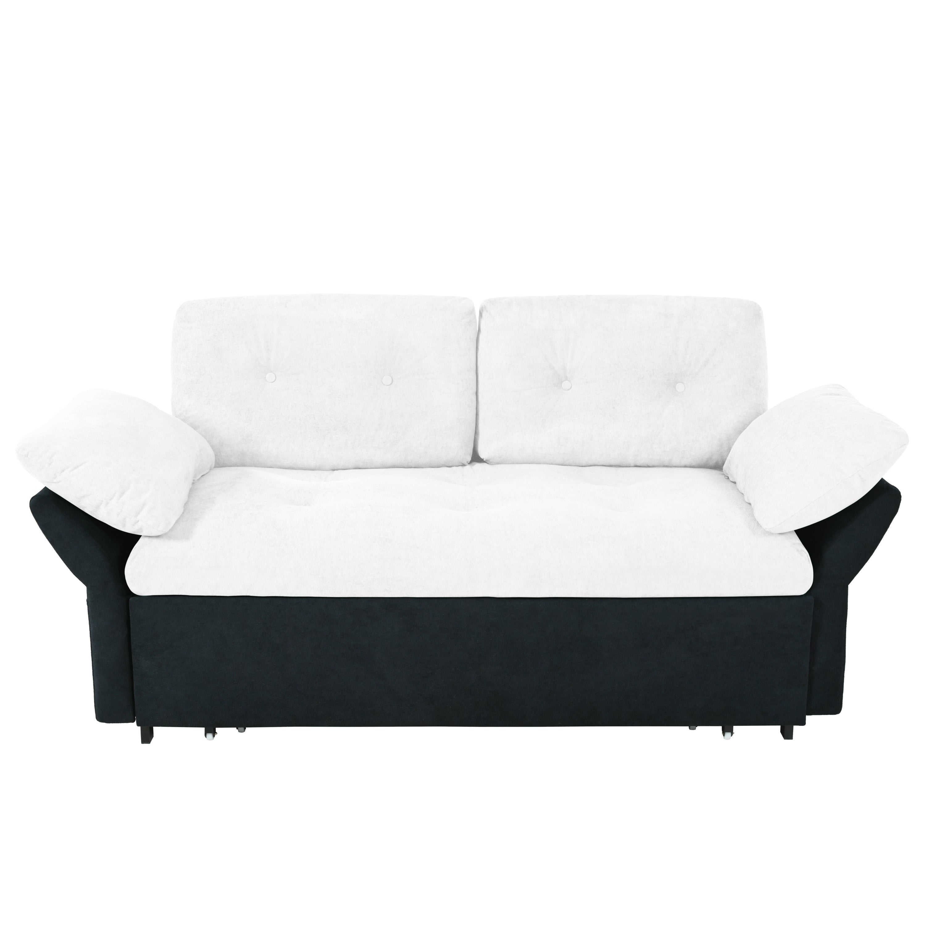 Chicago 74" Modern Chenille Loveseat Sleeper Sofa Bed with Storage