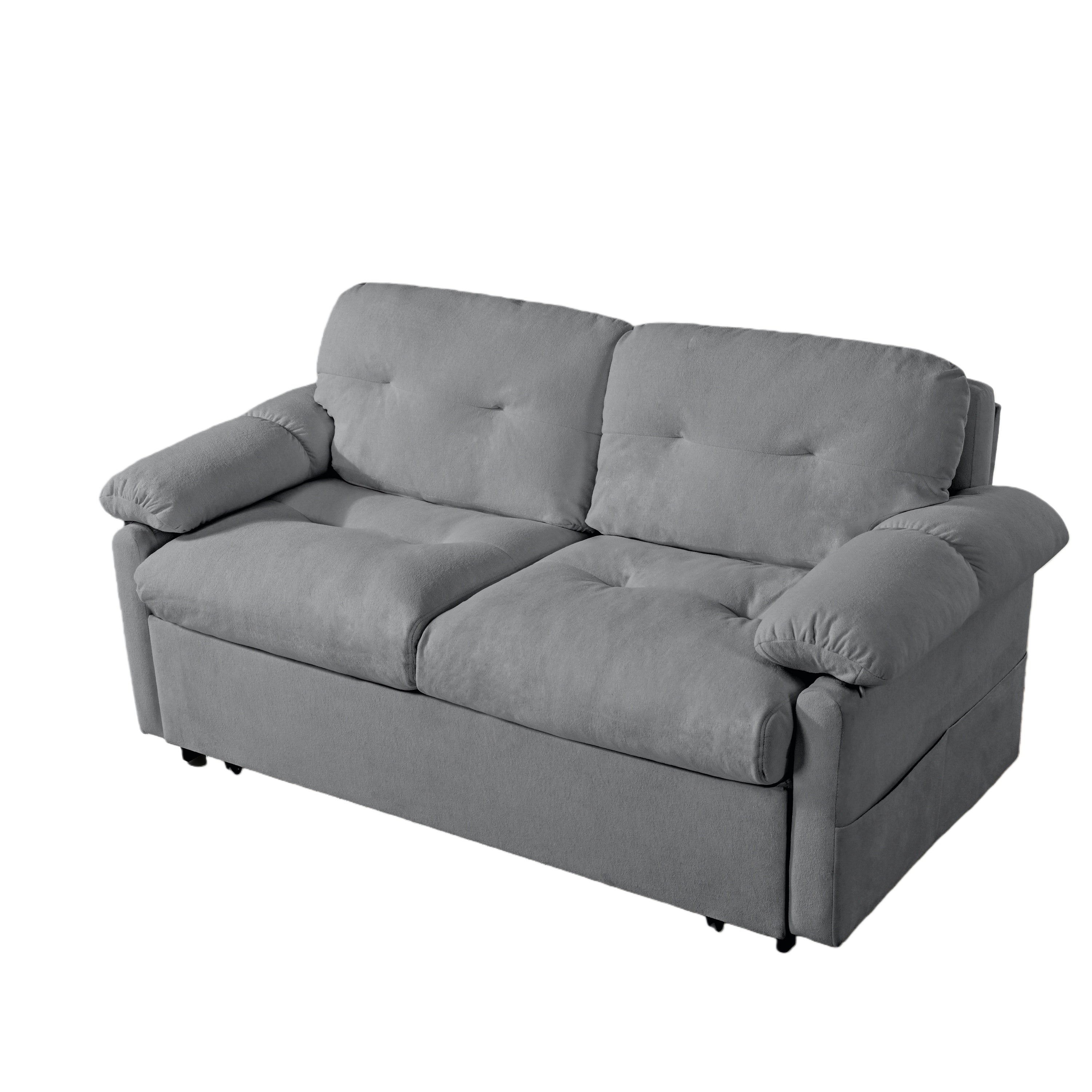 Camden 72" Modern Chenille Loveseat Sleeper Sofa Bed with Storage