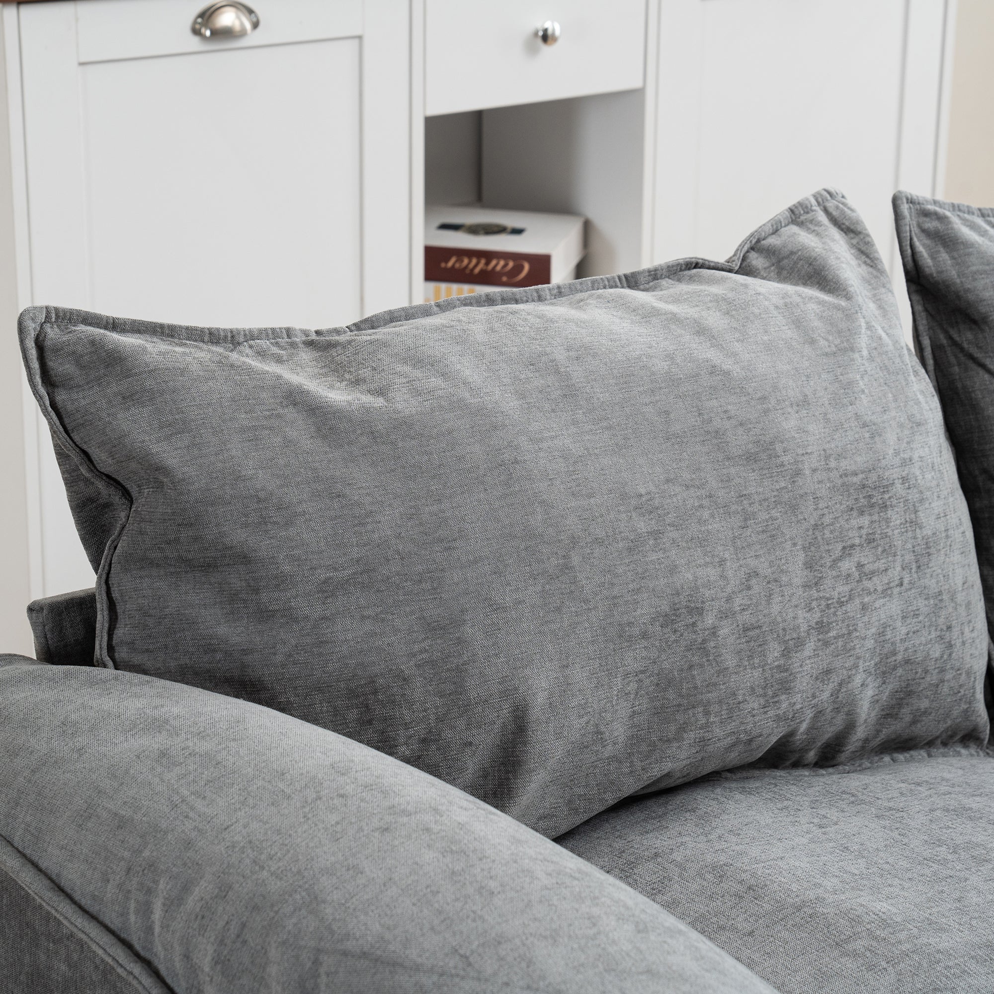 Belmont 2 Seaters Modern Fabric U Shaped Convertible Sofa With Storage