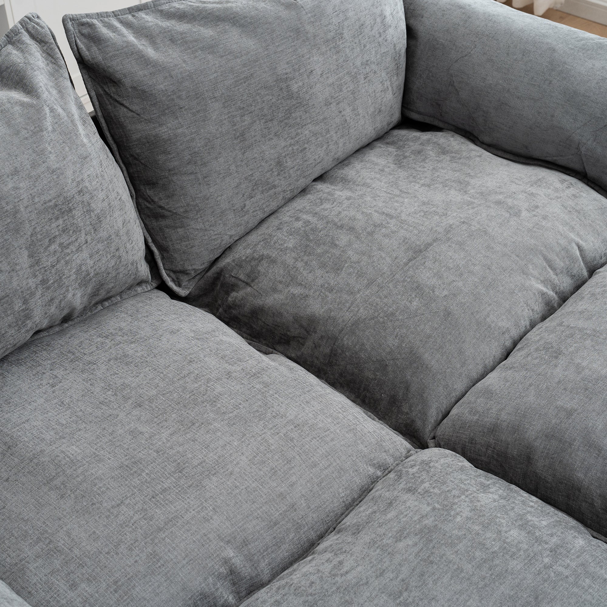 Belmont 2 Seaters Modern Fabric U Shaped Convertible Sofa With Storage