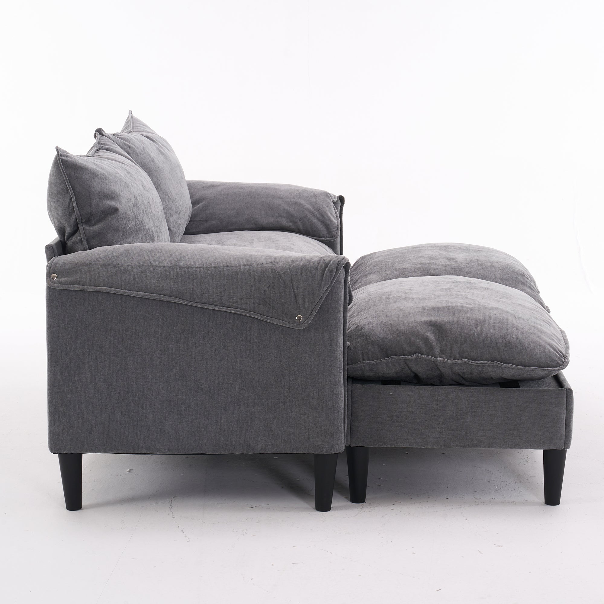 Belmont 2 Seaters Modern Fabric U Shaped Convertible Sofa With Storage