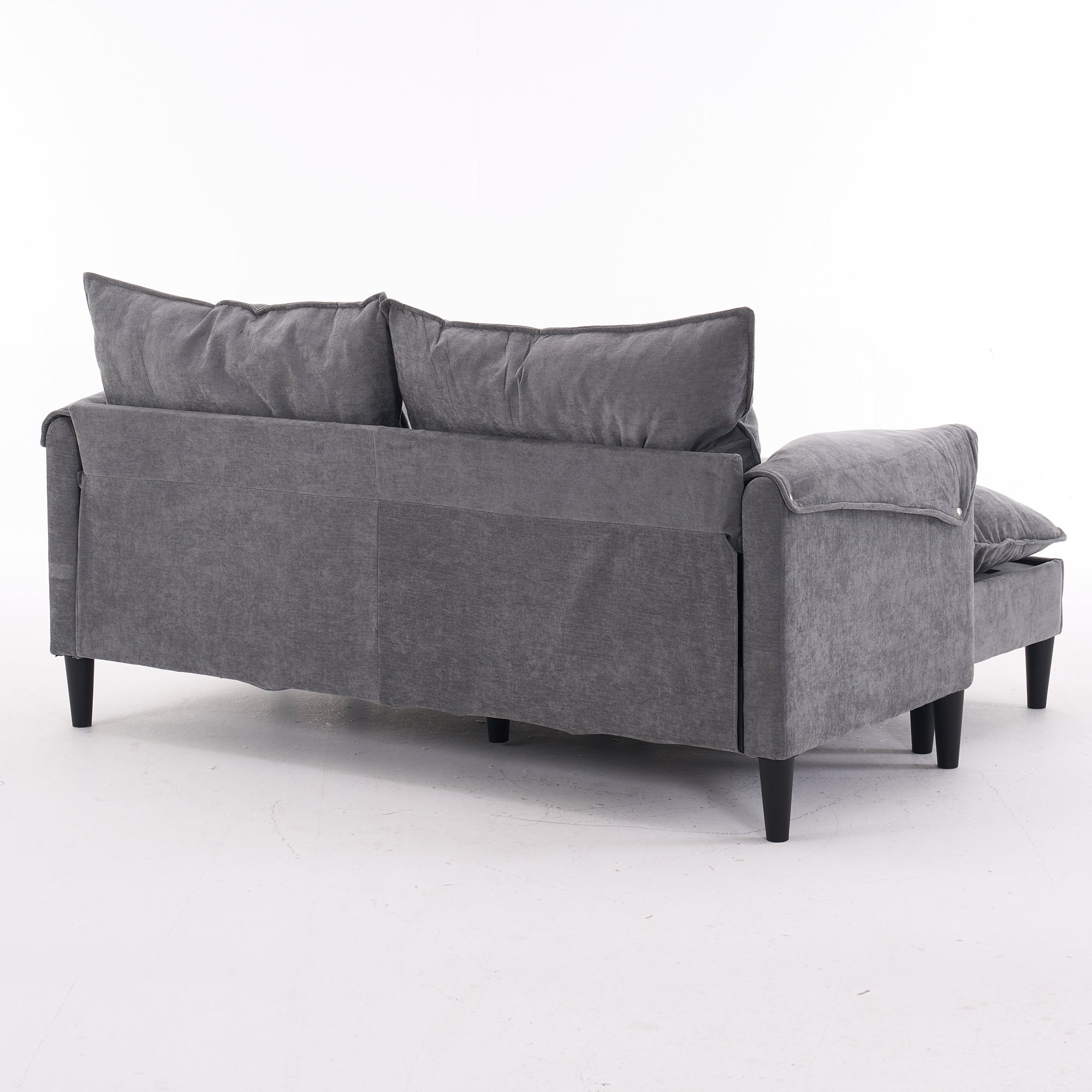 Belmont 2 Seaters Modern Fabric U Shaped Convertible Sofa With Storage