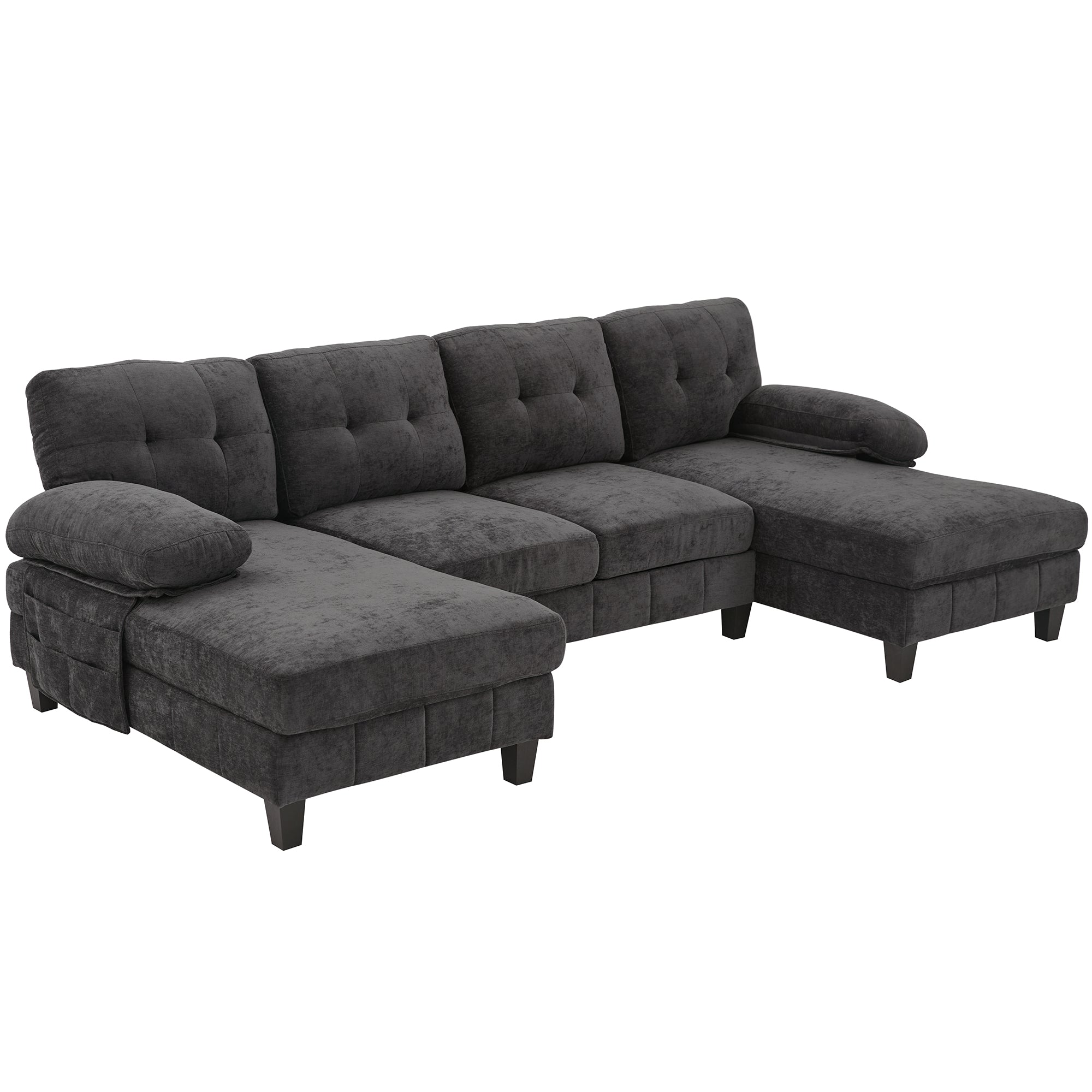 Florence 104" U-Shaped Sectional Sofa with Dual Storage Chaise