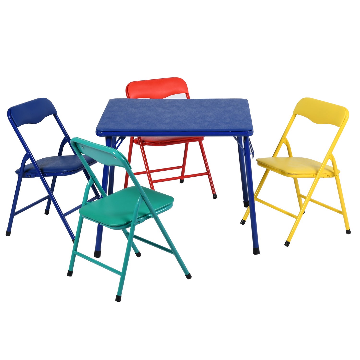Page Multicolor Kids Folding Table and Chair Set, Set of 3 or 5