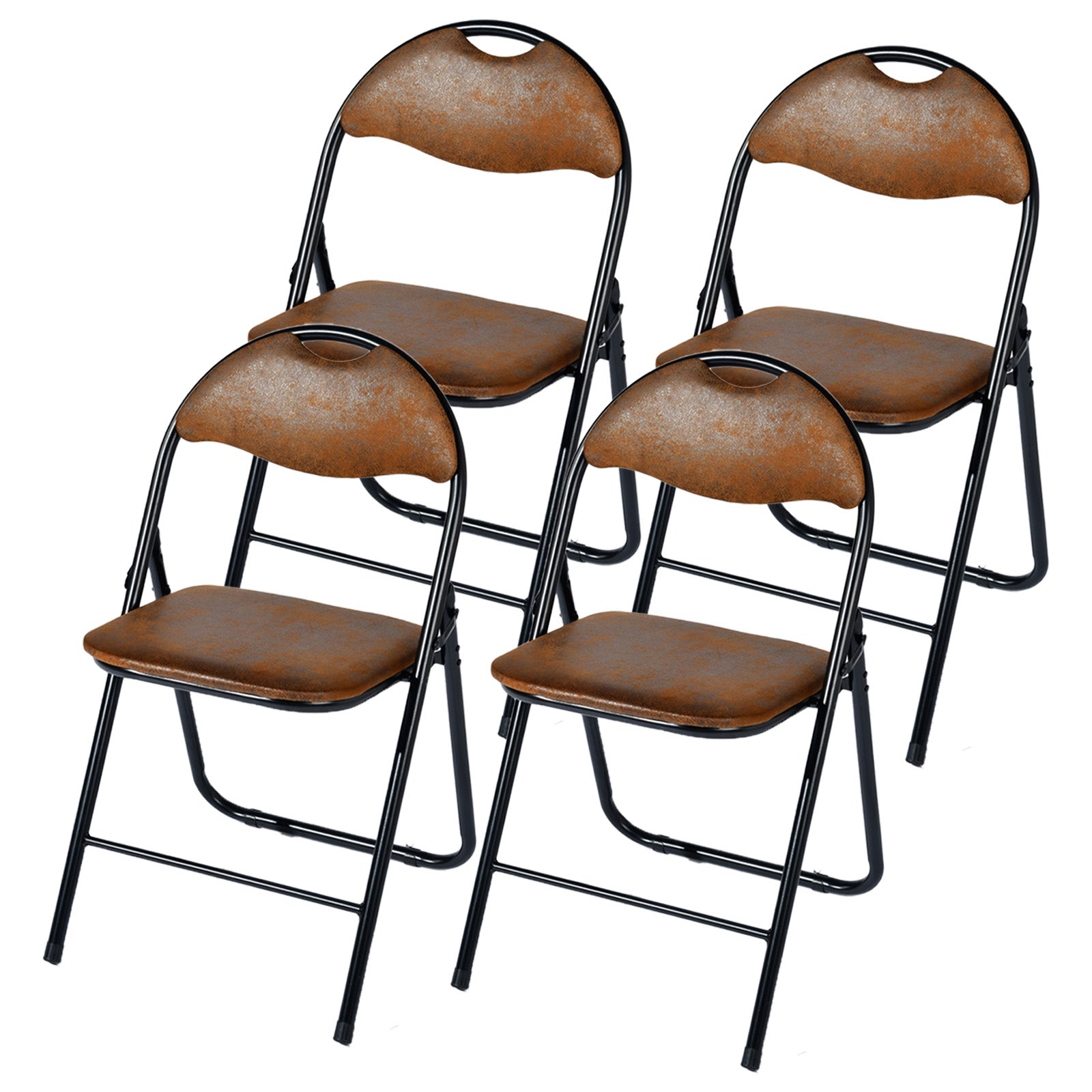 Peacock morandi Elegant  Folding Chairs With Comfortable Upholstered Seats - Set Of 4-HOMY CASA