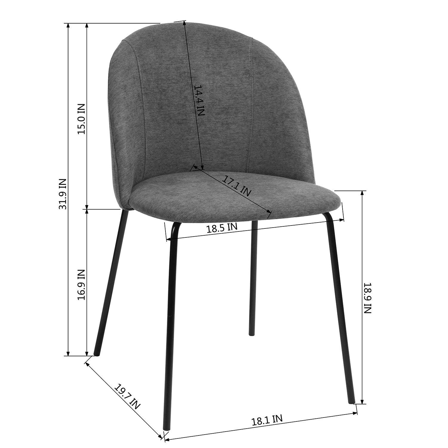 PUZZLE Modern Fabric Dining Chairs(Set of 2)- HomyCasa - HomyCasa