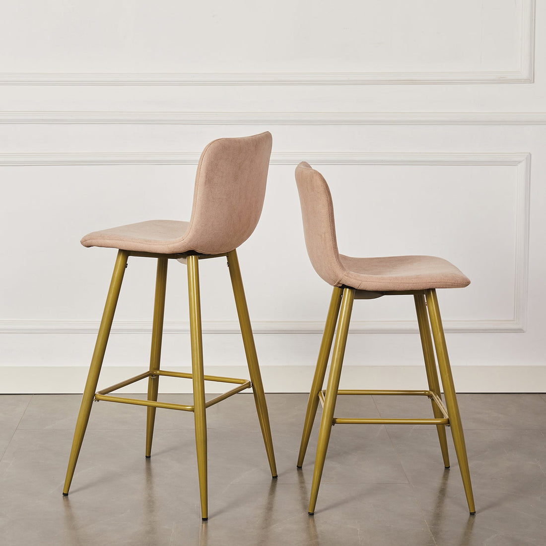 Scargill Upholstered Bar Stools with back Set of 2-HOMY CASA