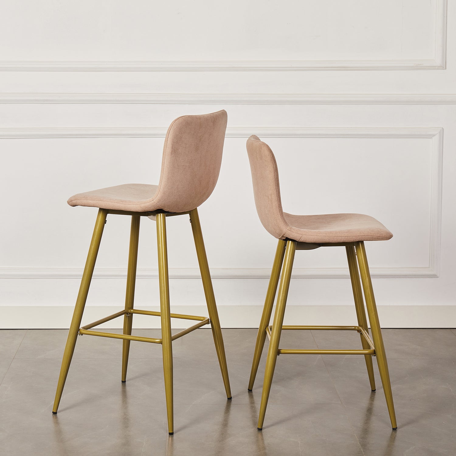 Scargill Upholstered Counter Height Bar Stools Set of 2 with Back-HOMY CASA