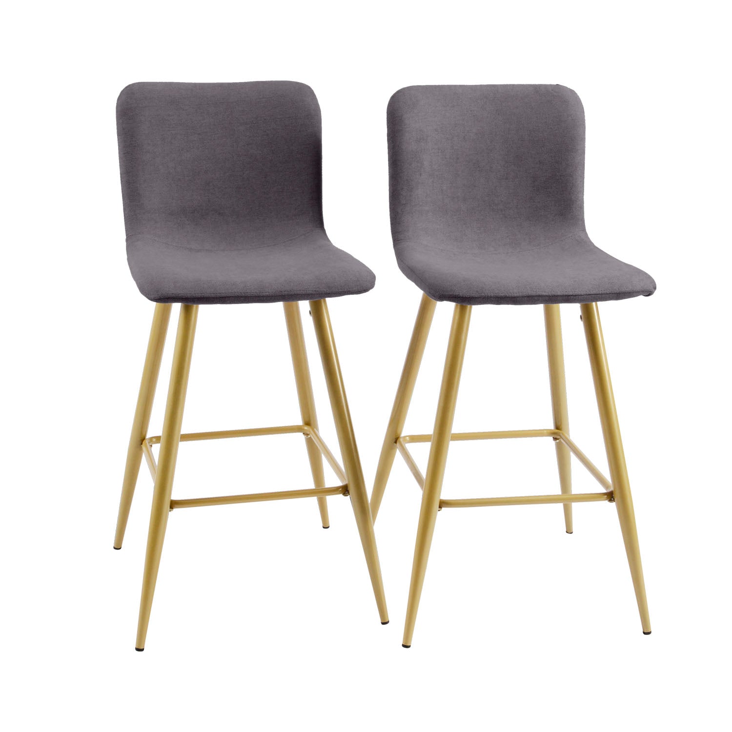 26'' Upholstered Counter Height Bar Stools Set of 2 with Back - HomyCasa
