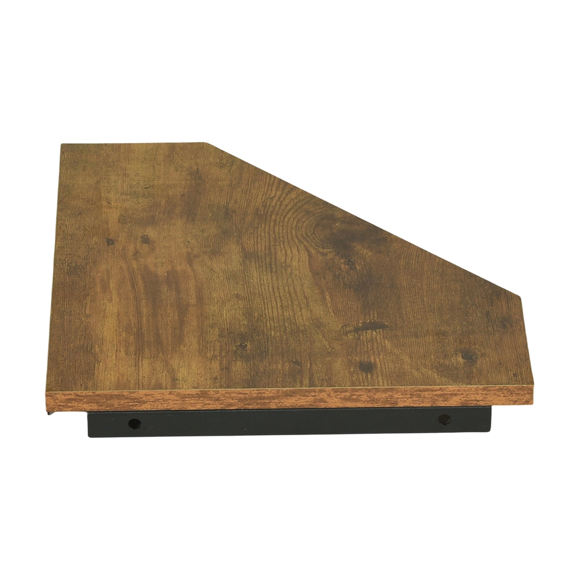 SCOUNT Corner Floating Shelves Set of 4 Rustic Brown Wall Shelves with Black Metal Brackets for Bathroom Bedroom Kitchen