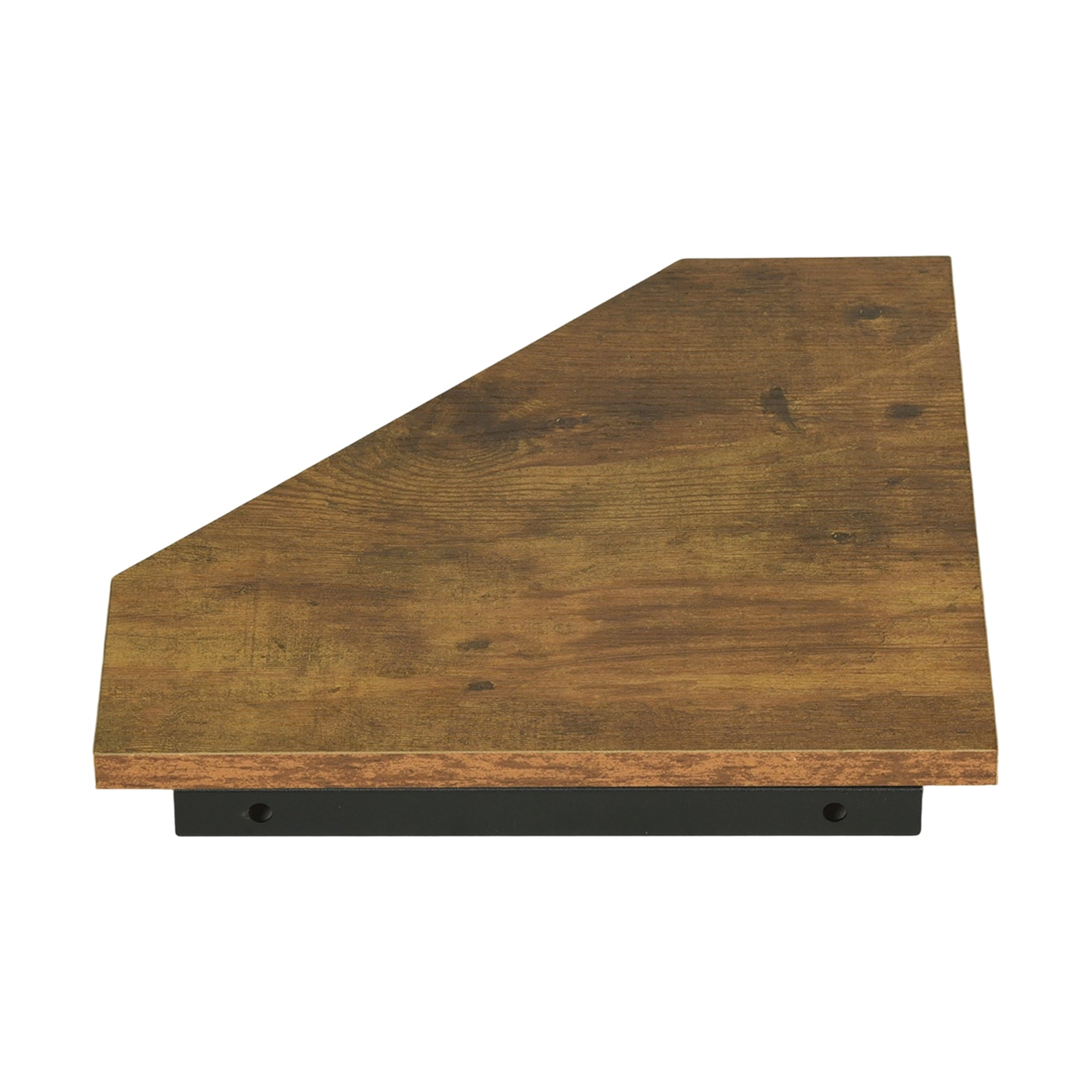 SCOUNT Corner Floating Shelves Set of 4 Rustic Brown Wall Shelves with Black Metal Brackets for Bathroom Bedroom Kitchen