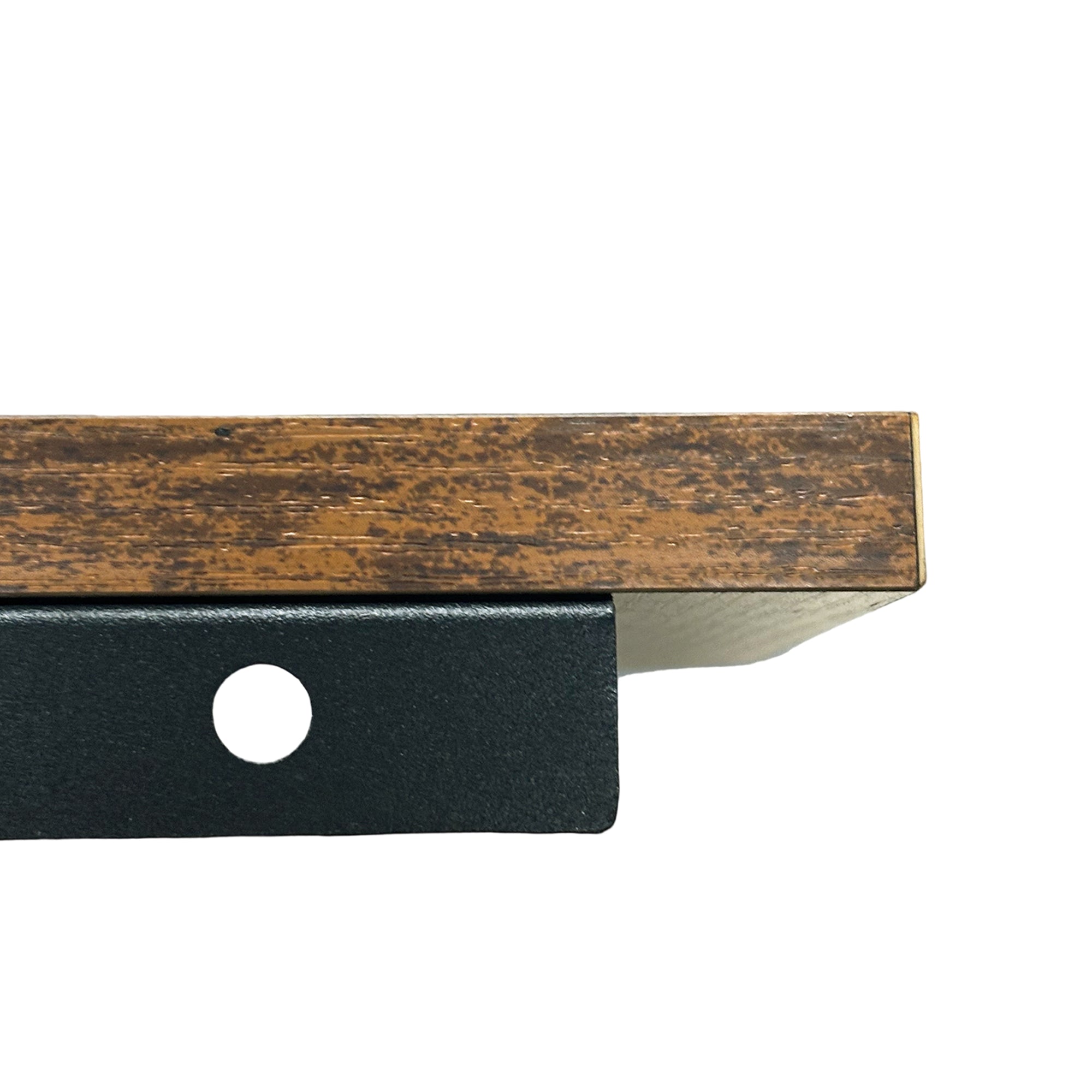SCOUNT Corner Floating Shelves Set of 4 Rustic Brown Wall Shelves with Black Metal Brackets for Bathroom Bedroom Kitchen