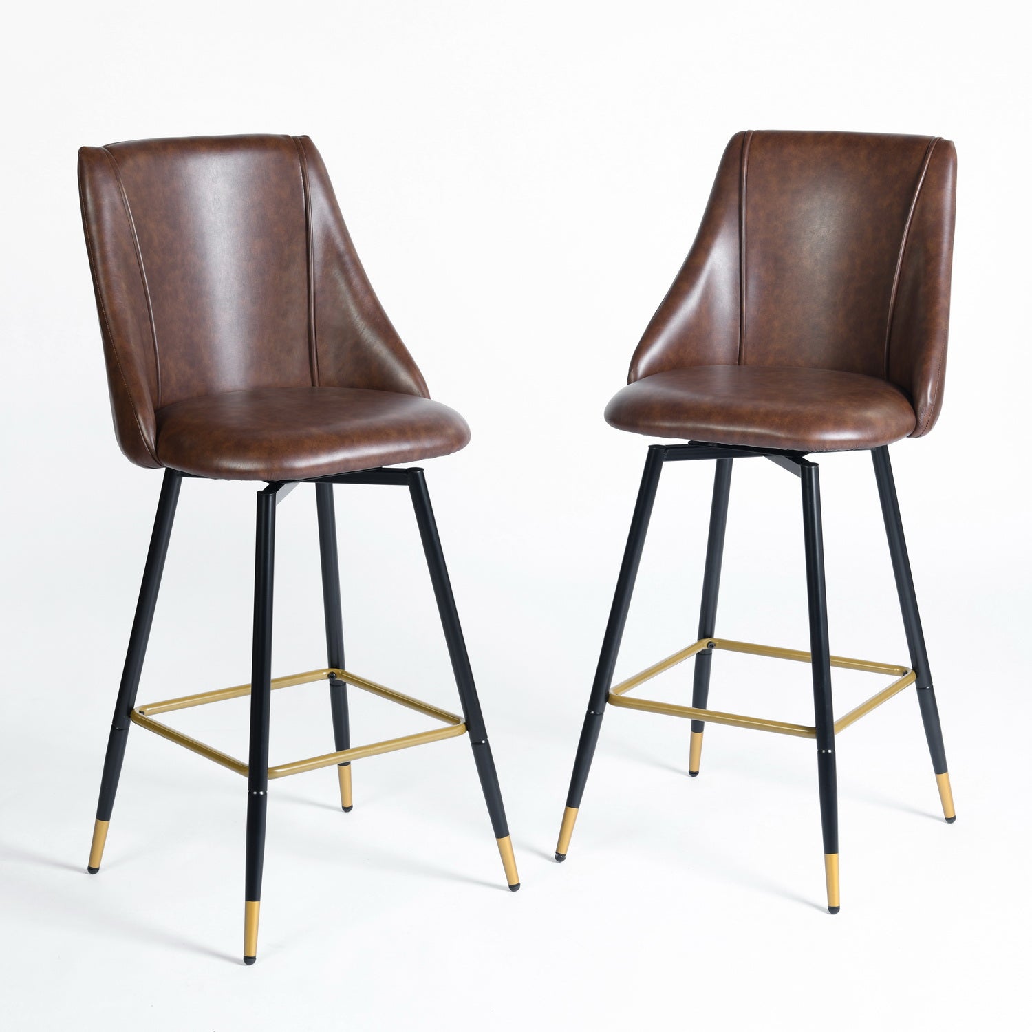 Smeg 26" Swivel PU Counter Height Bar Stools Set of 2