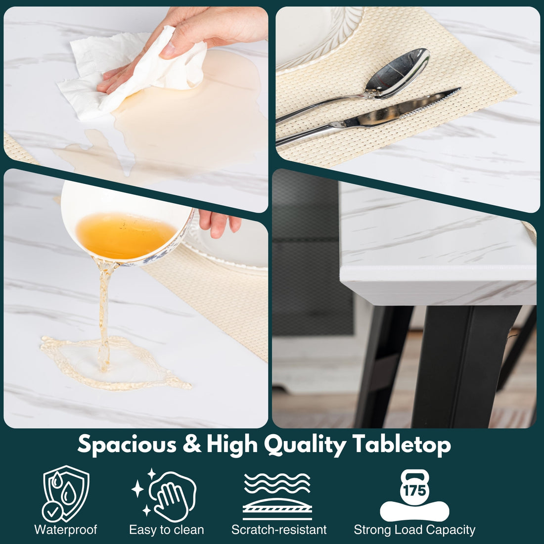 Stan Modern Rectangular Dining Table, Perfect for Home and Small Spaces-HOMY CASA