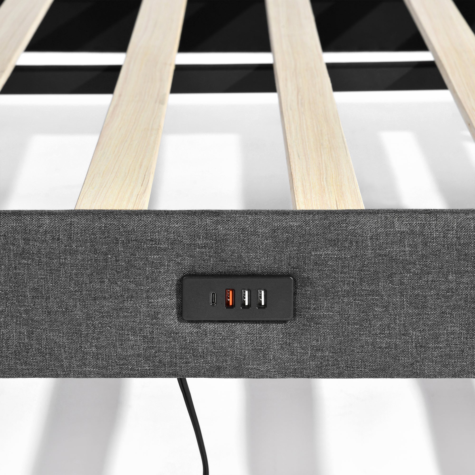 SUMMIT Upholstered Platform Bed with Wingback Headboard