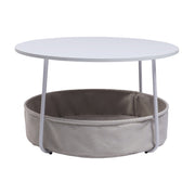 Modern white coffee table with a minimalist design, perfect for contemporary interiors.