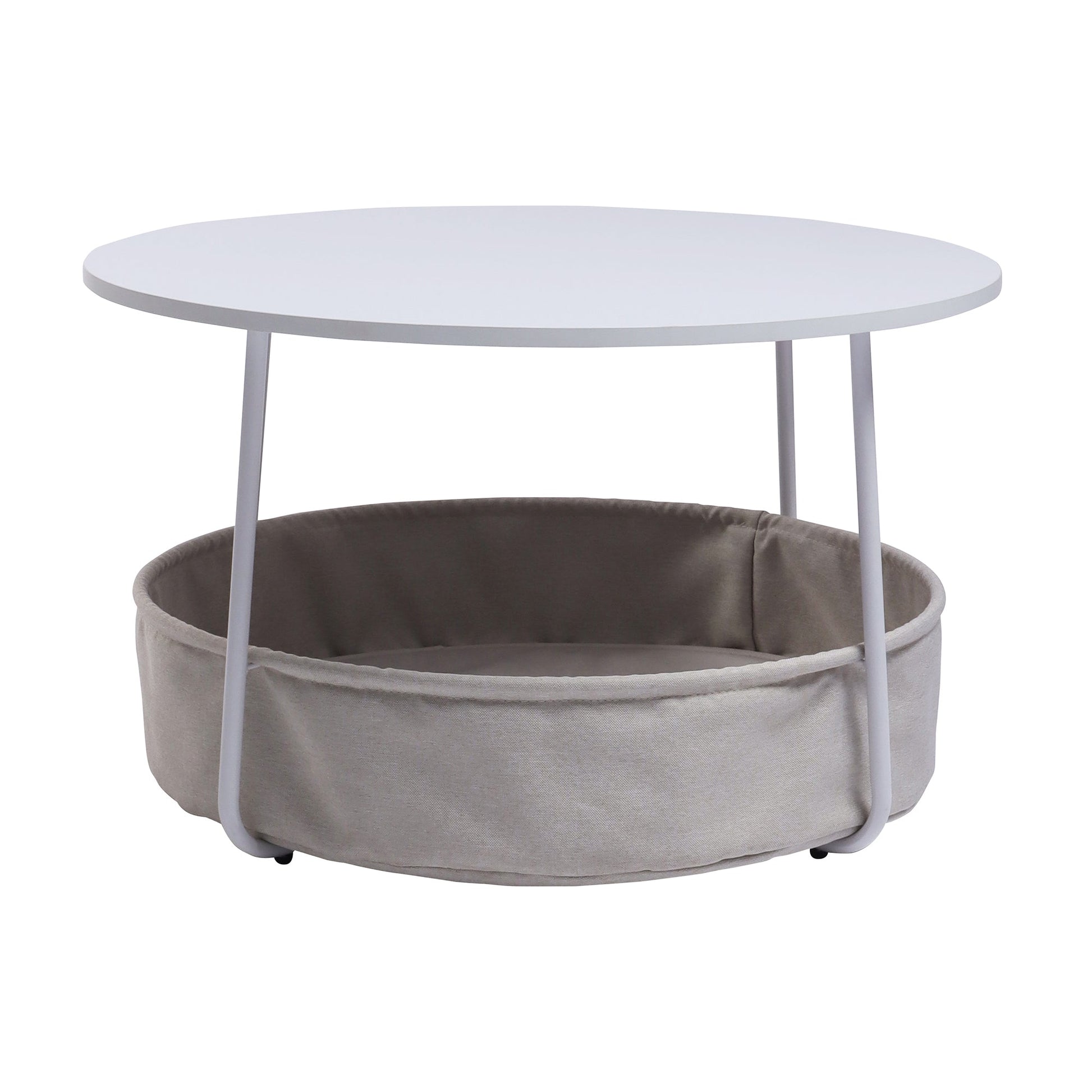 Modern white coffee table with a minimalist design, perfect for contemporary interiors.