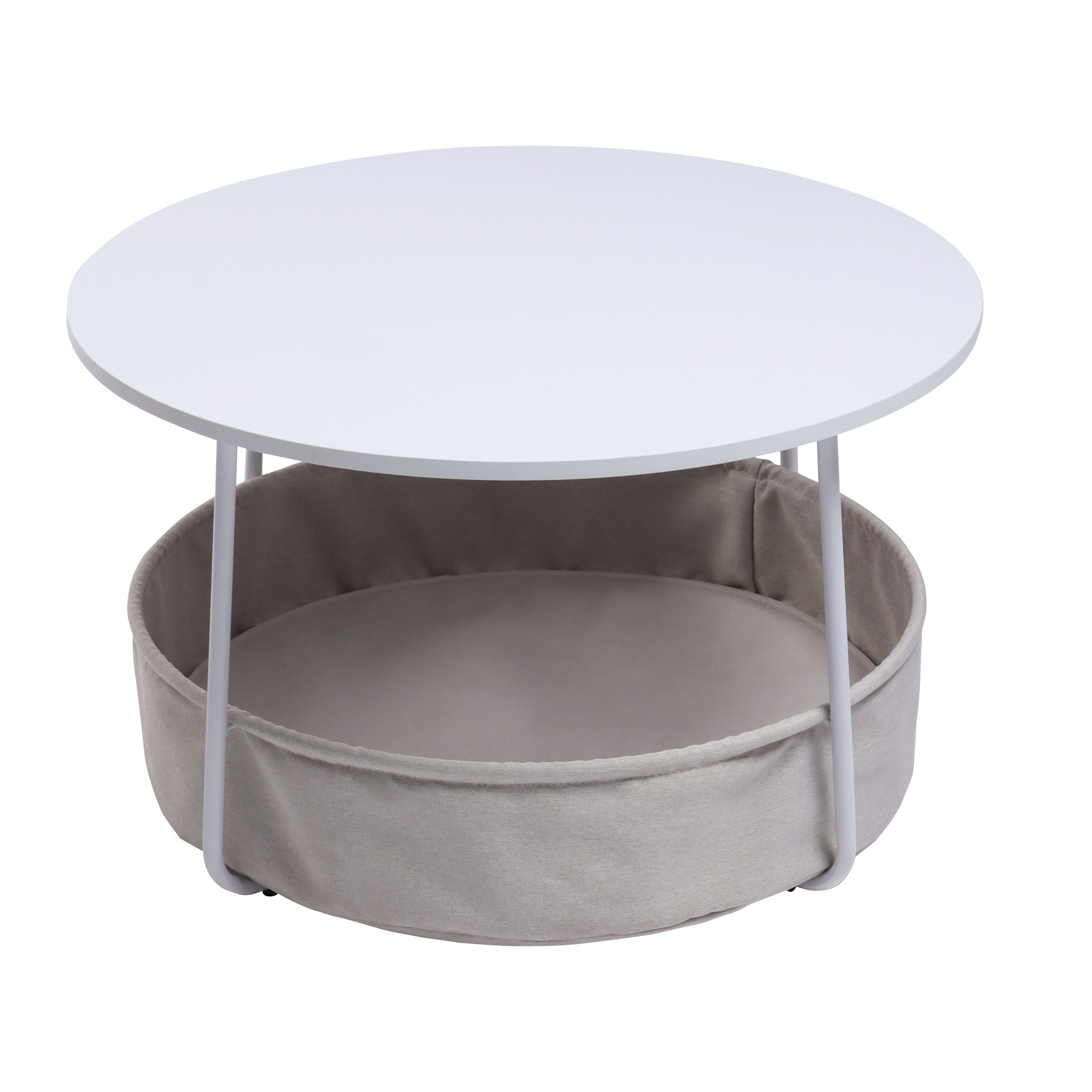 Modern white coffee table with a minimalist design, perfect for contemporary interiors.