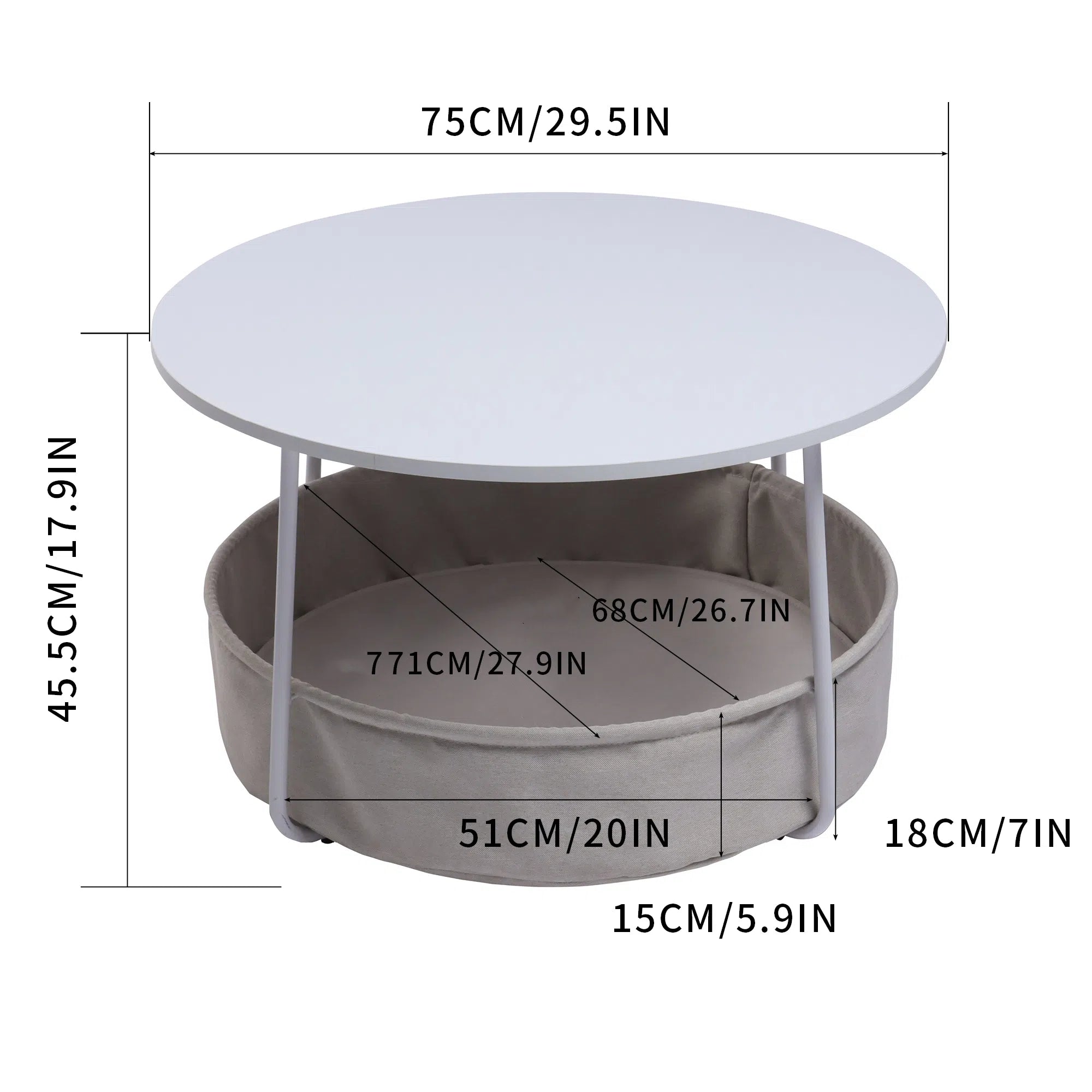 Modern white coffee table with a minimalist design, perfect for contemporary interiors.