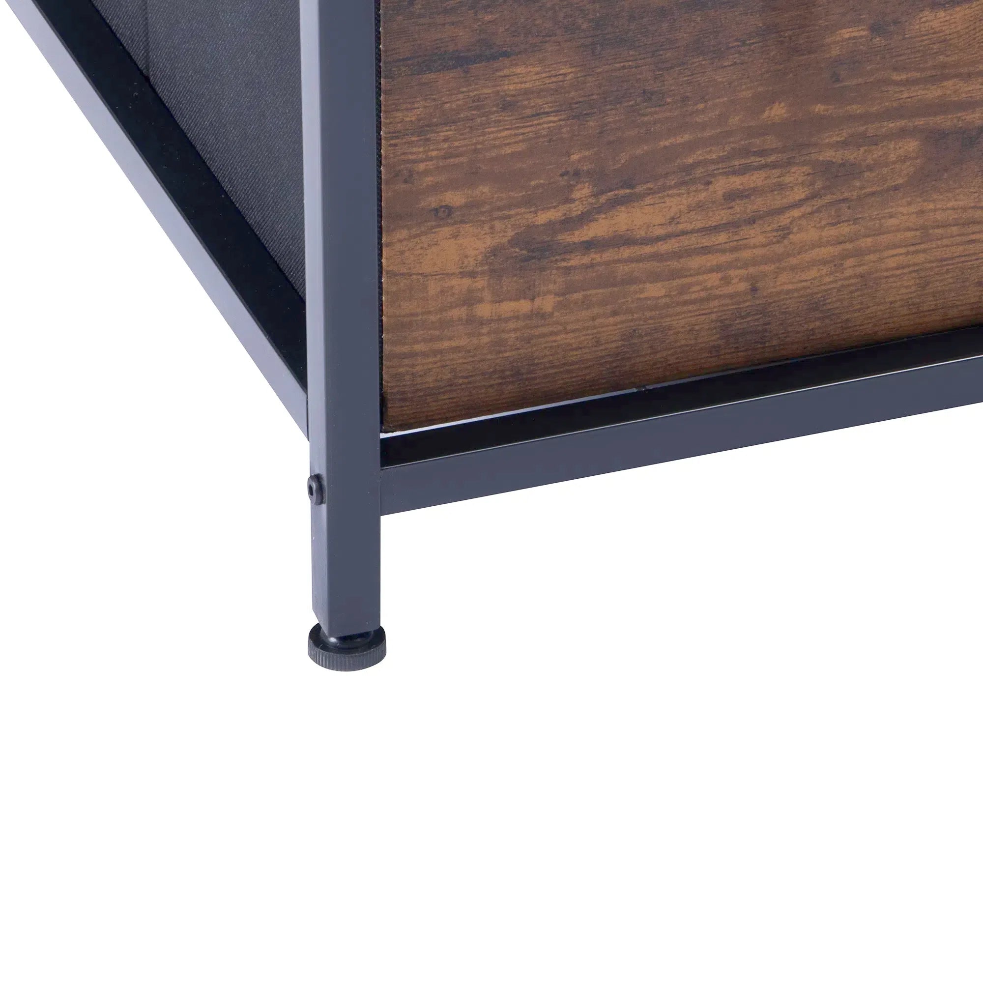 URGOTH Computer Desk with Monitor Shelf, Drawer and Side Storage, Rustic Brown/Black, Charging Station