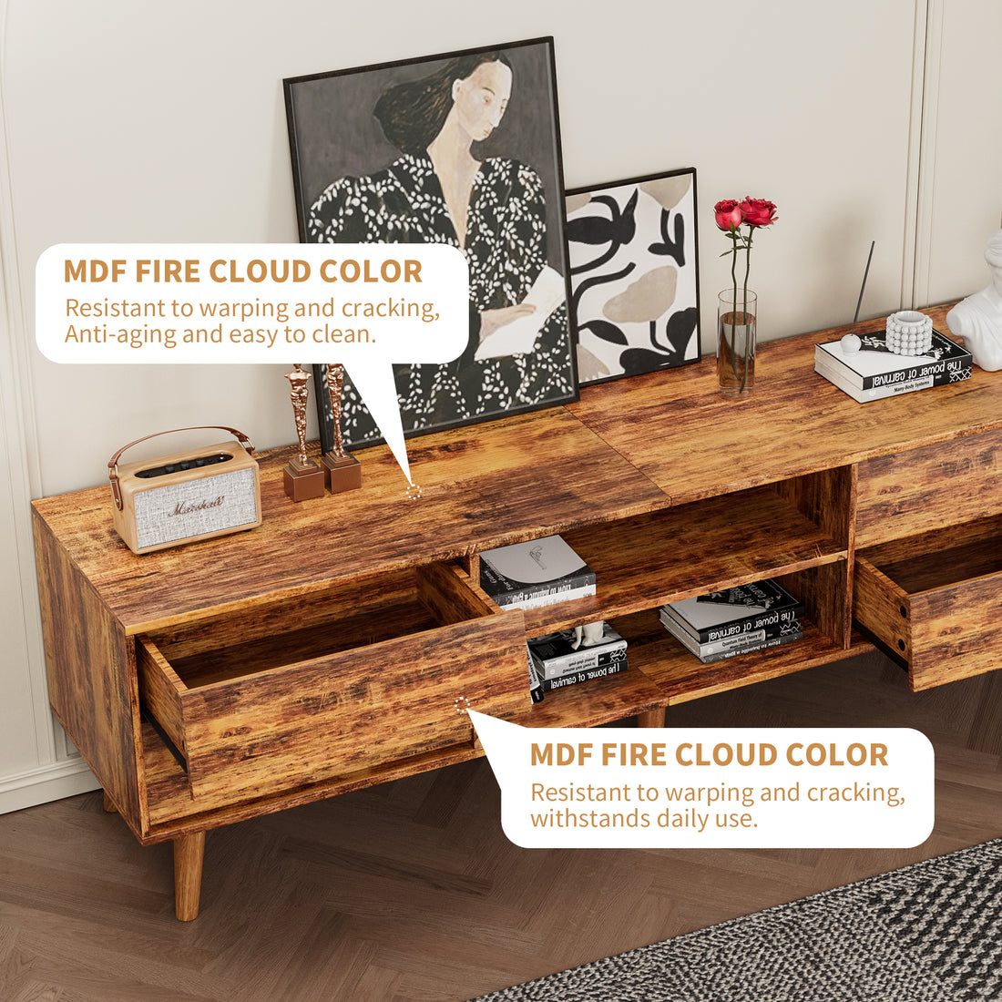 Dual Media Shelves