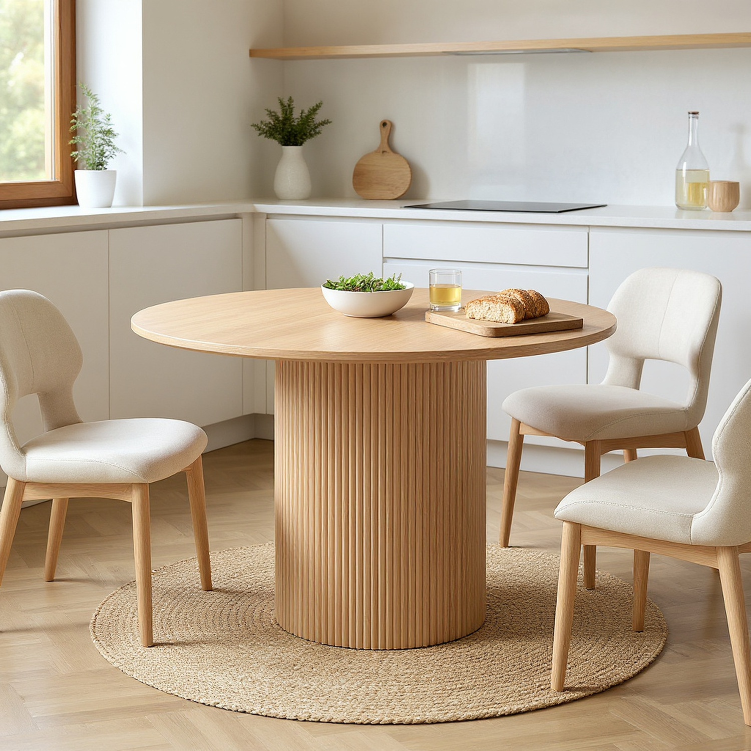 Lucerne 47" Wood Round Dining Table