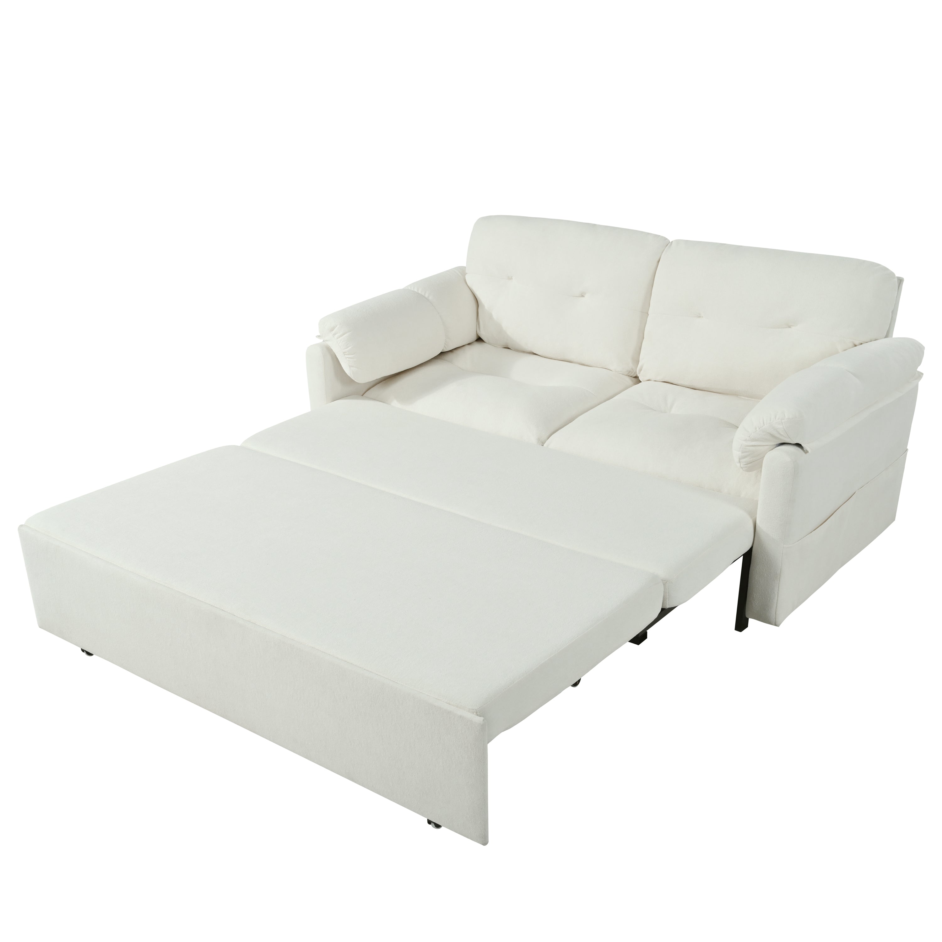 Camden 72" Modern Chenille Loveseat Sleeper Sofa Bed with Storage