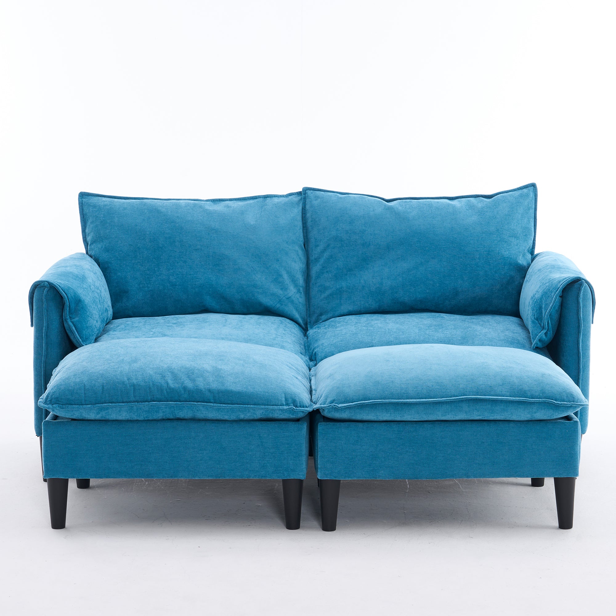 Belmont 2 Seaters Modern Fabric U Shaped Convertible Sofa With Storage