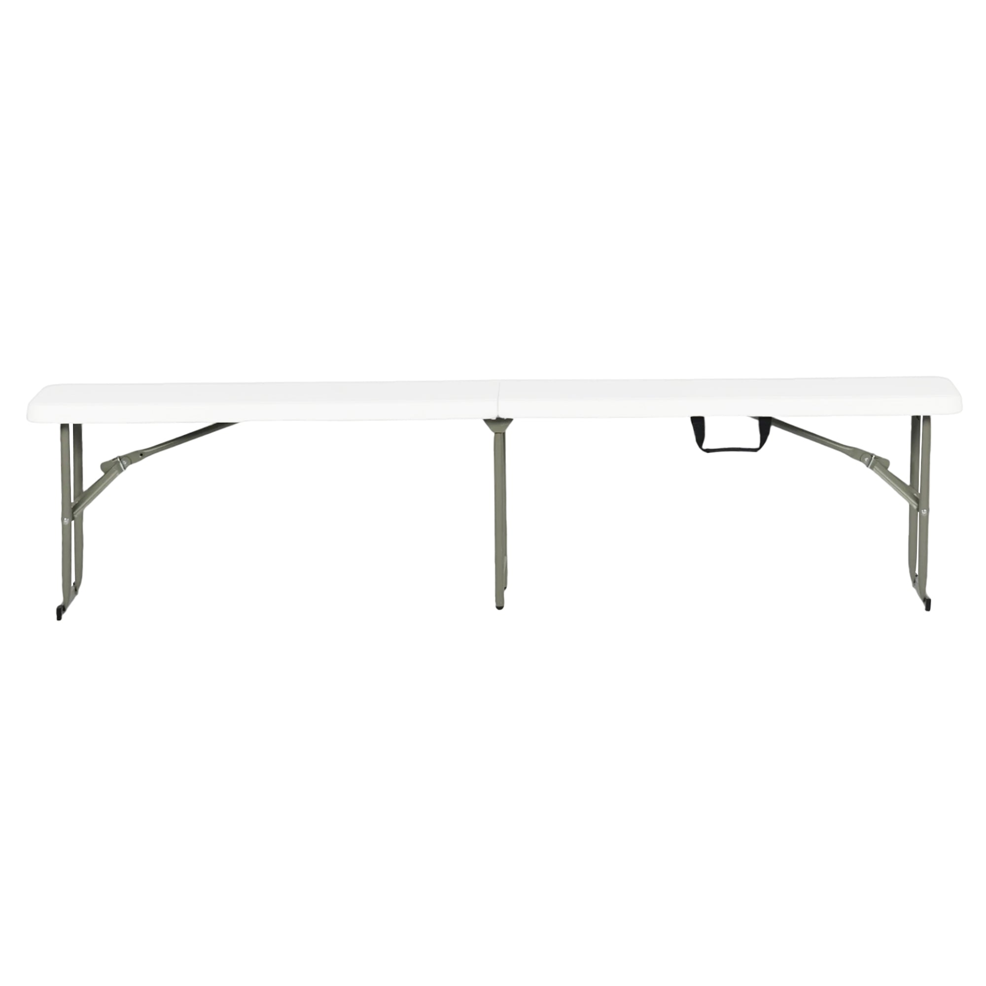 YIKA 6 Foot Folding Benches Set of 2 Portable Plastic Benches with Carry Handle Indoor Outdoor Seating White