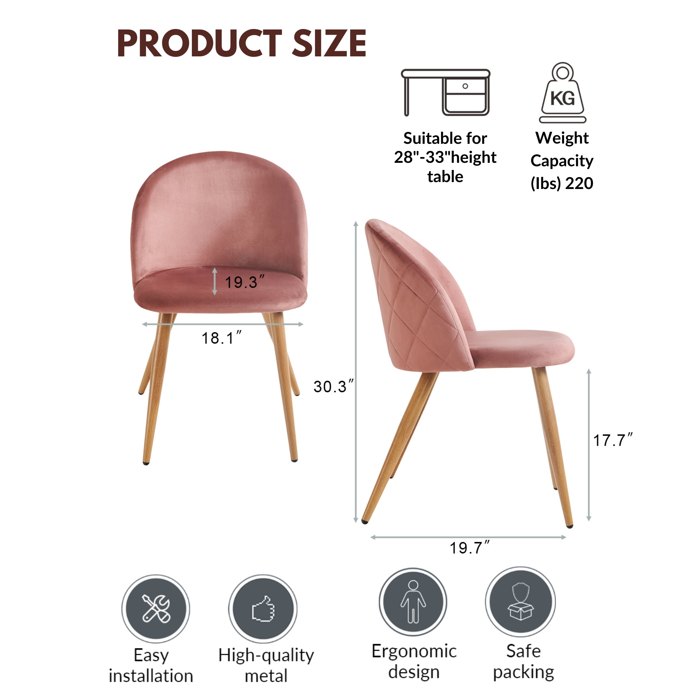 Zomba Dining Chairs, Set of 2, Perfect for Contemporary Spaces-HOMY CASA