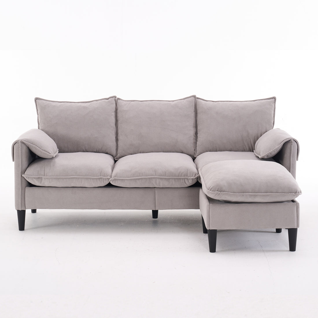 Wide Armrests & Plush Pillows