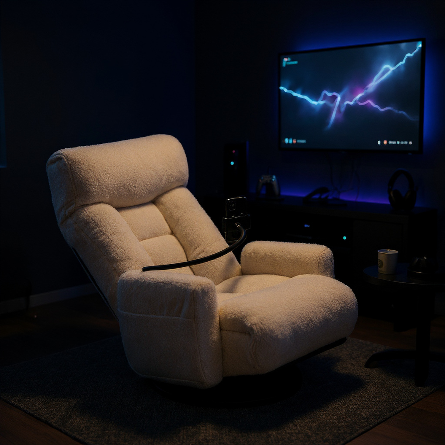 Adjustable head and waist, game chair, lounge chair in the living room, 360 degree rotatable sofa chair,Rotatable seat Leisure Chair deck chair