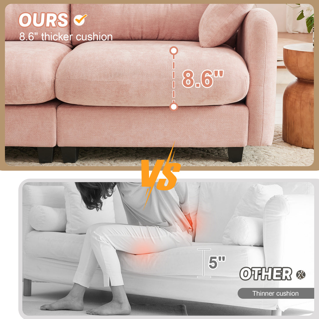 8.6" Thick Cushions