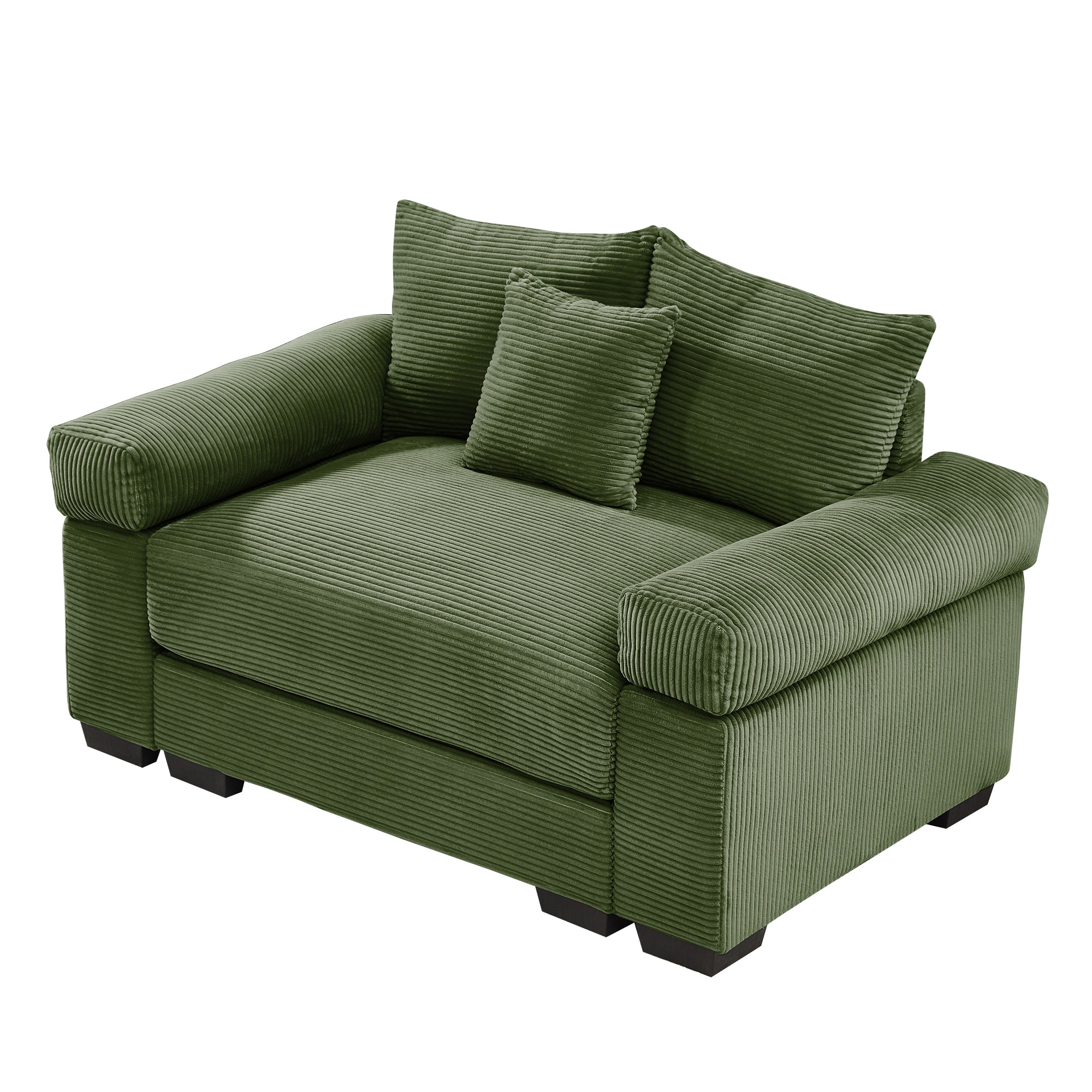 Albany 54.3" 1 Piece Oversized Corduroy Modular Armchair, Green