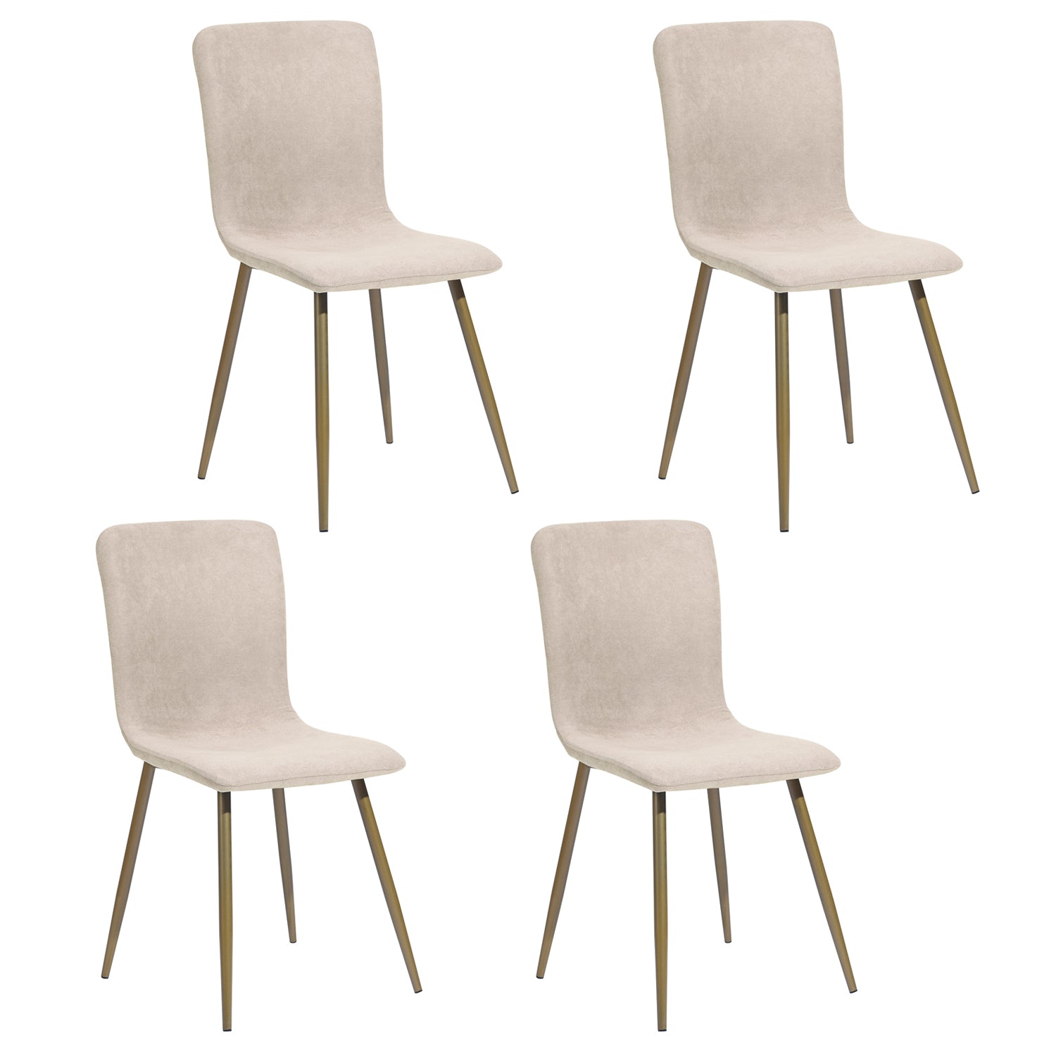 Scargill Set of 4 Modern Upholstered Dining Chairs with Metal Legs