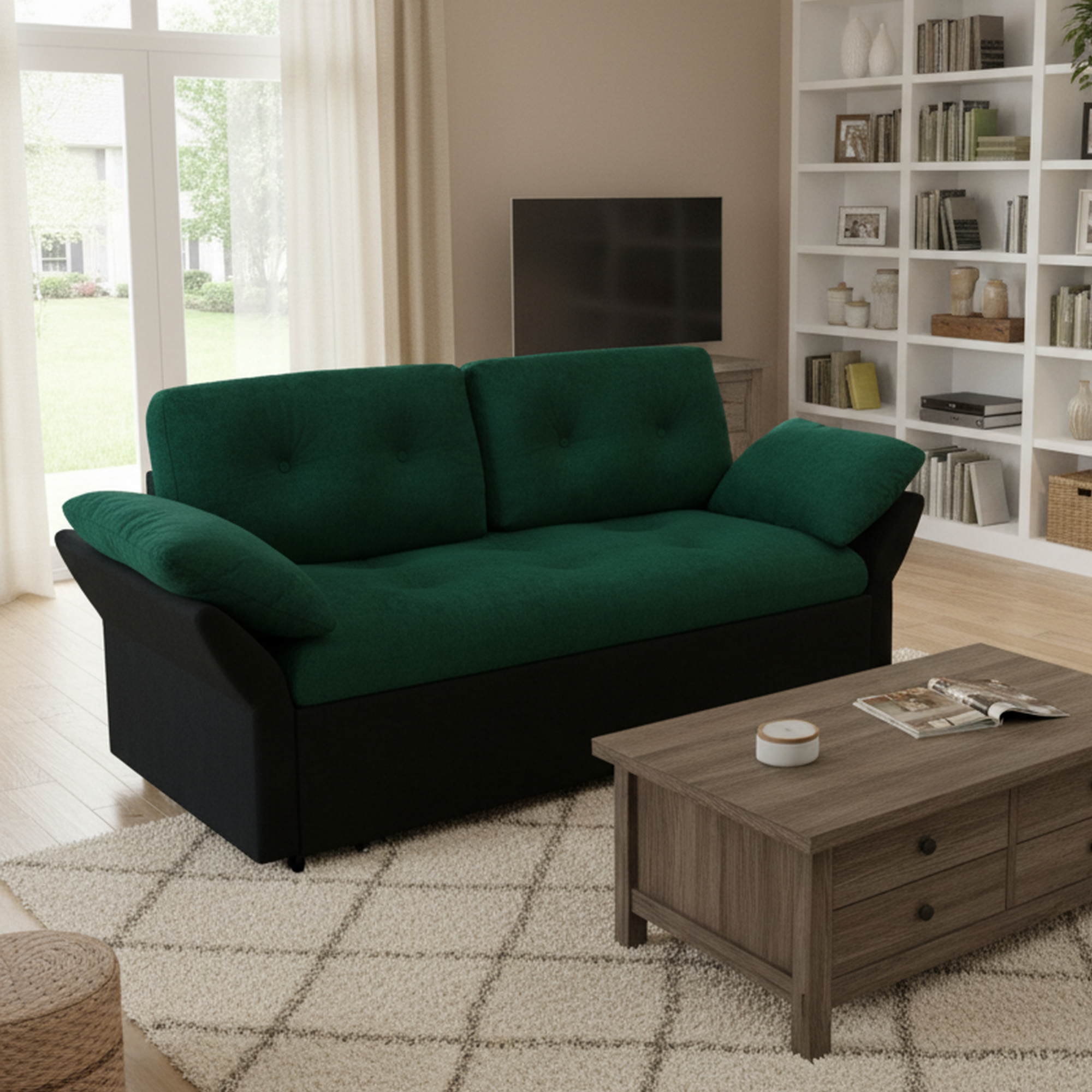 Chicago 74" Modern Chenille Loveseat Sleeper Sofa Bed with Storage