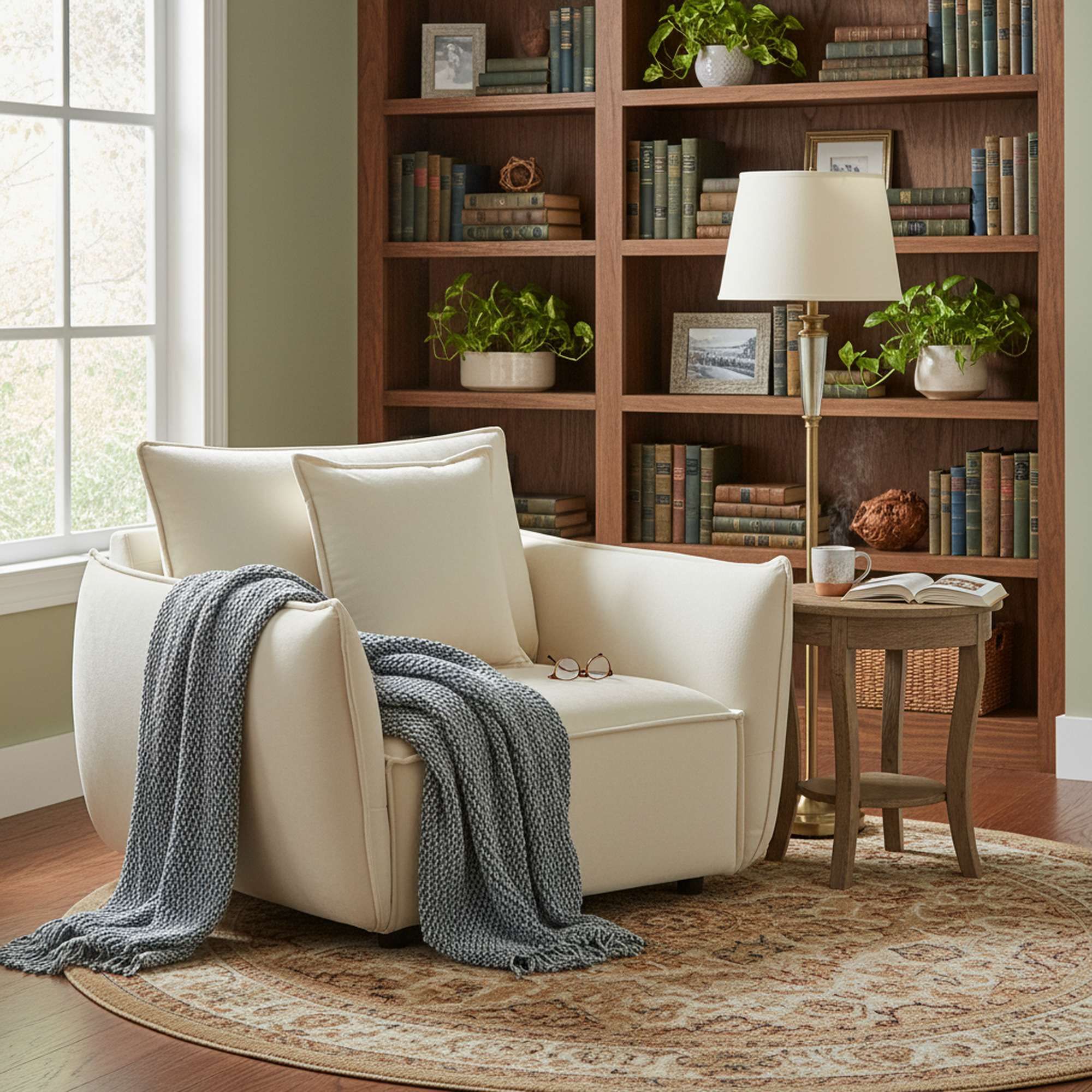 Phoenix 41" Oversized Upholstered Sofa Armchair, Beige